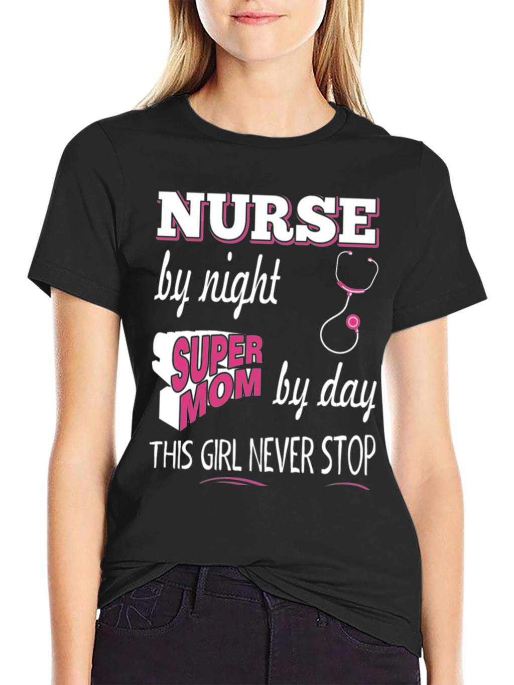 Nurse by Night Super Mom by Day T-Shirt