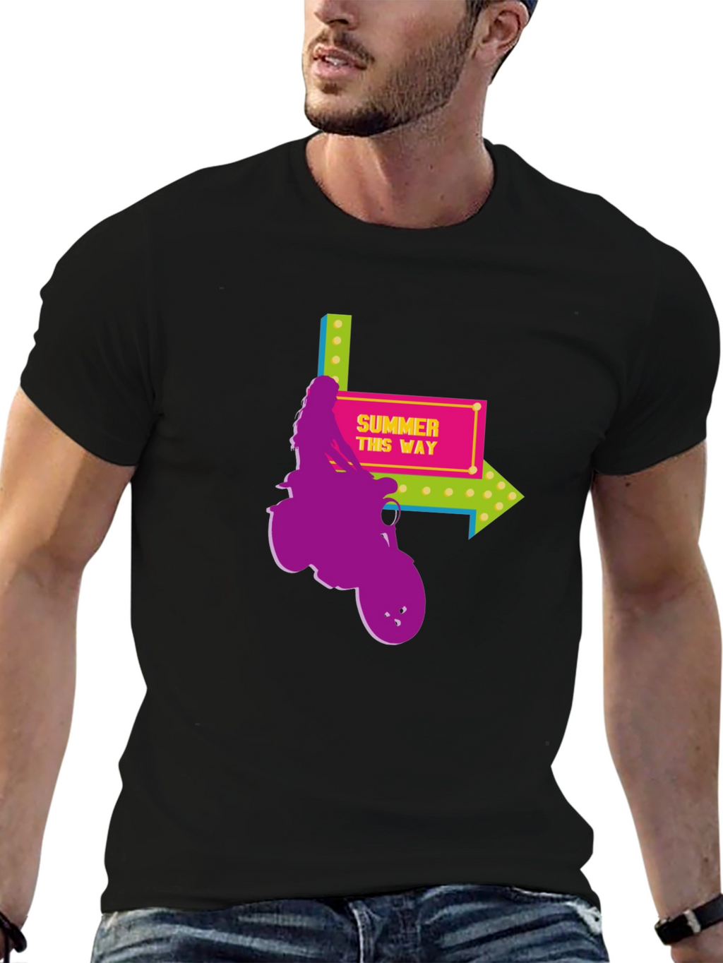 Summer This Way Graphic Tee - Black