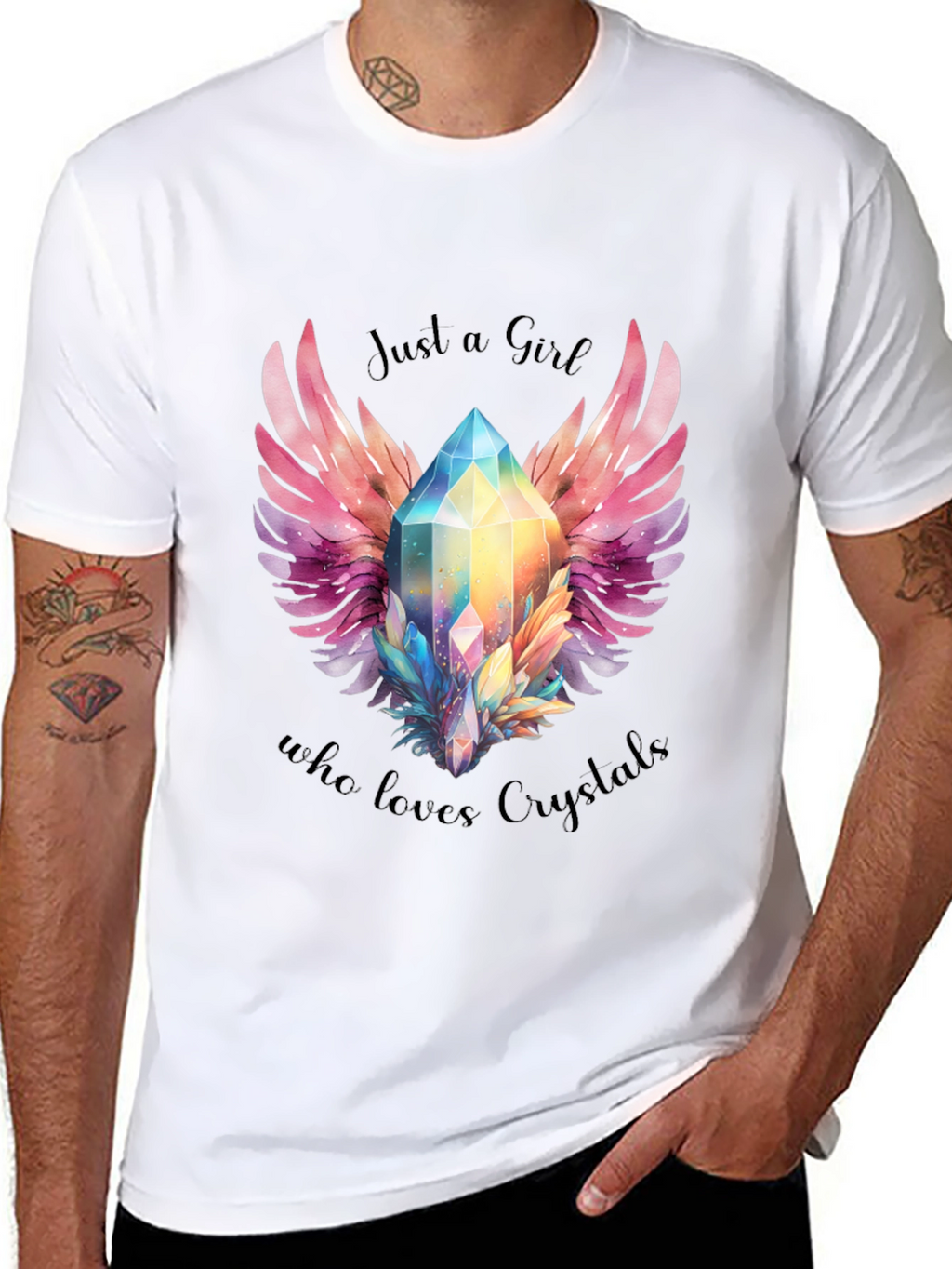 Just a Girl Who Loves Crystals Graphic Tee