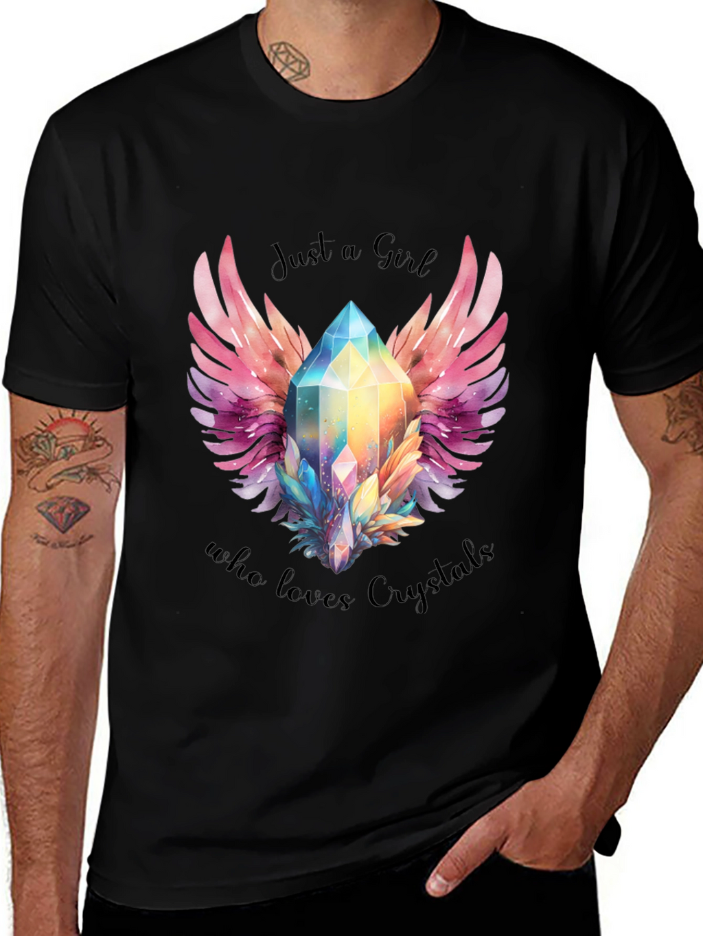 Just a Girl Who Loves Crystals Graphic Tee