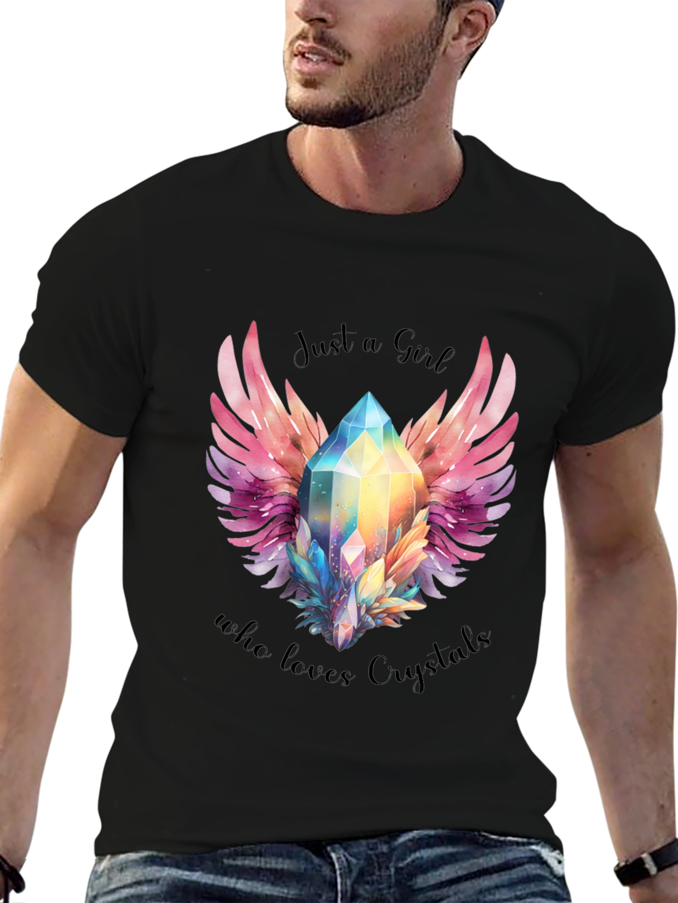 Just a Girl Who Loves Crystals Graphic Tee