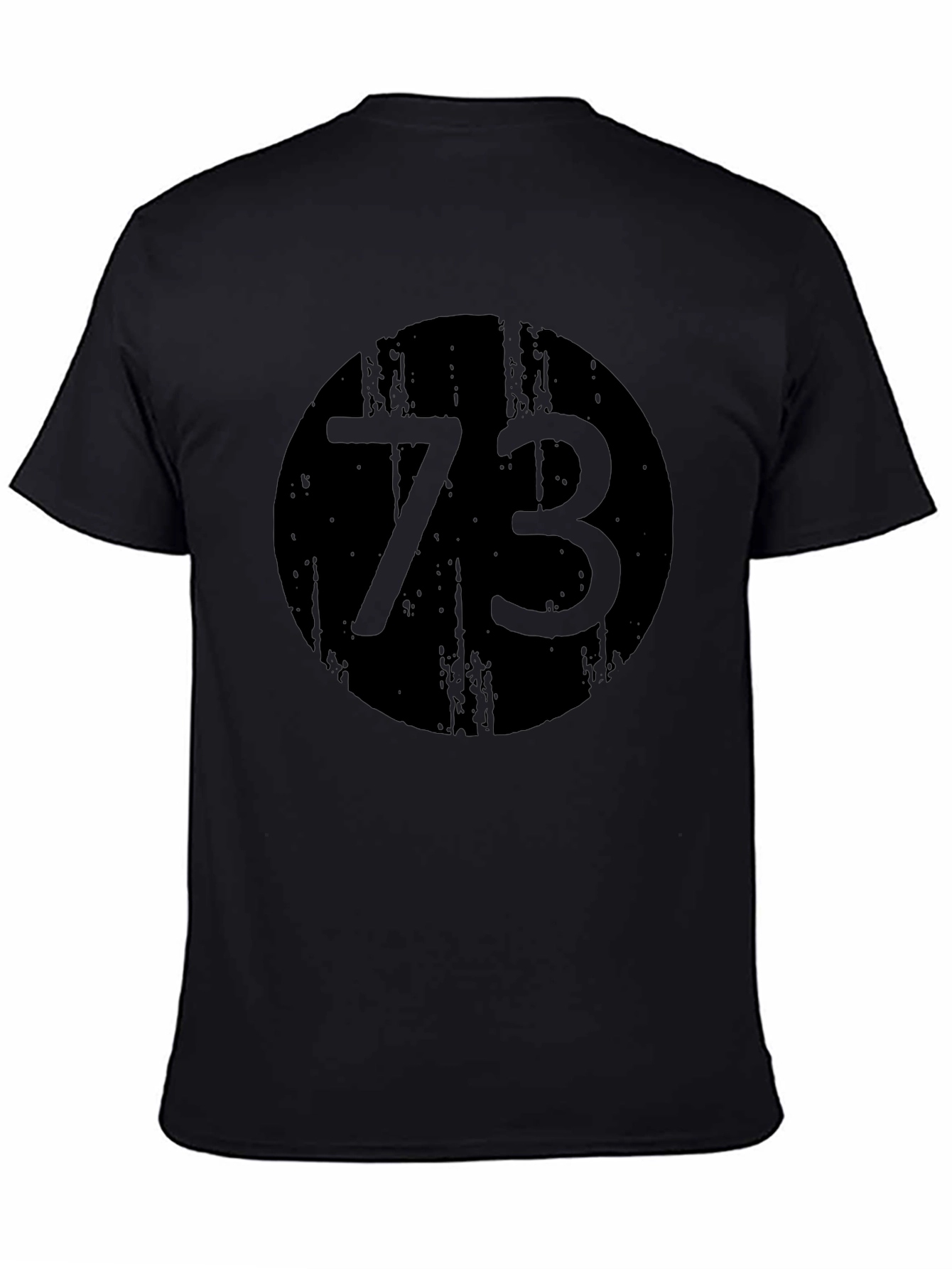Black 73 Graphic Print Crewneck T-Shirt