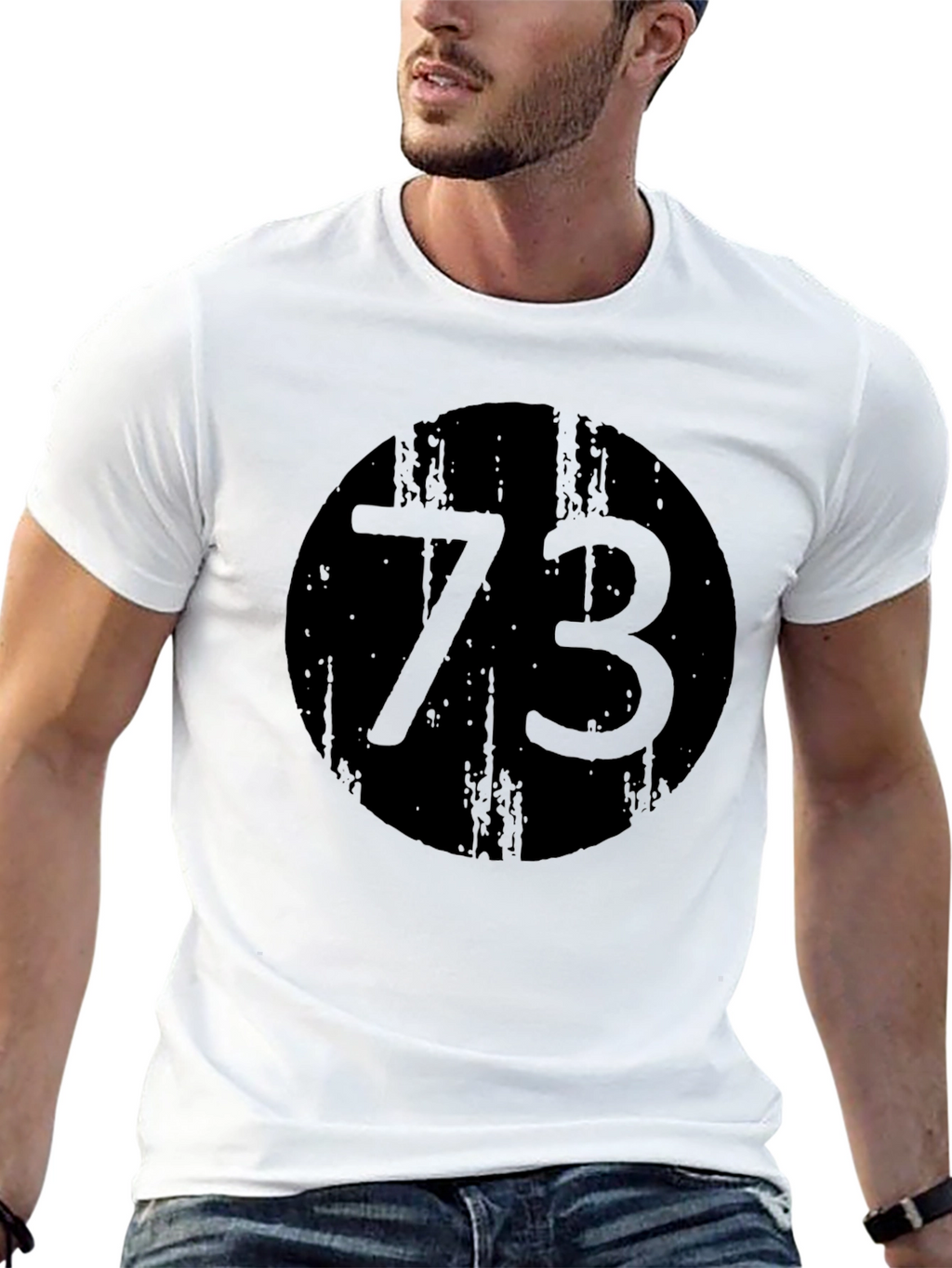 Black 73 Graphic Print Crewneck T-Shirt
