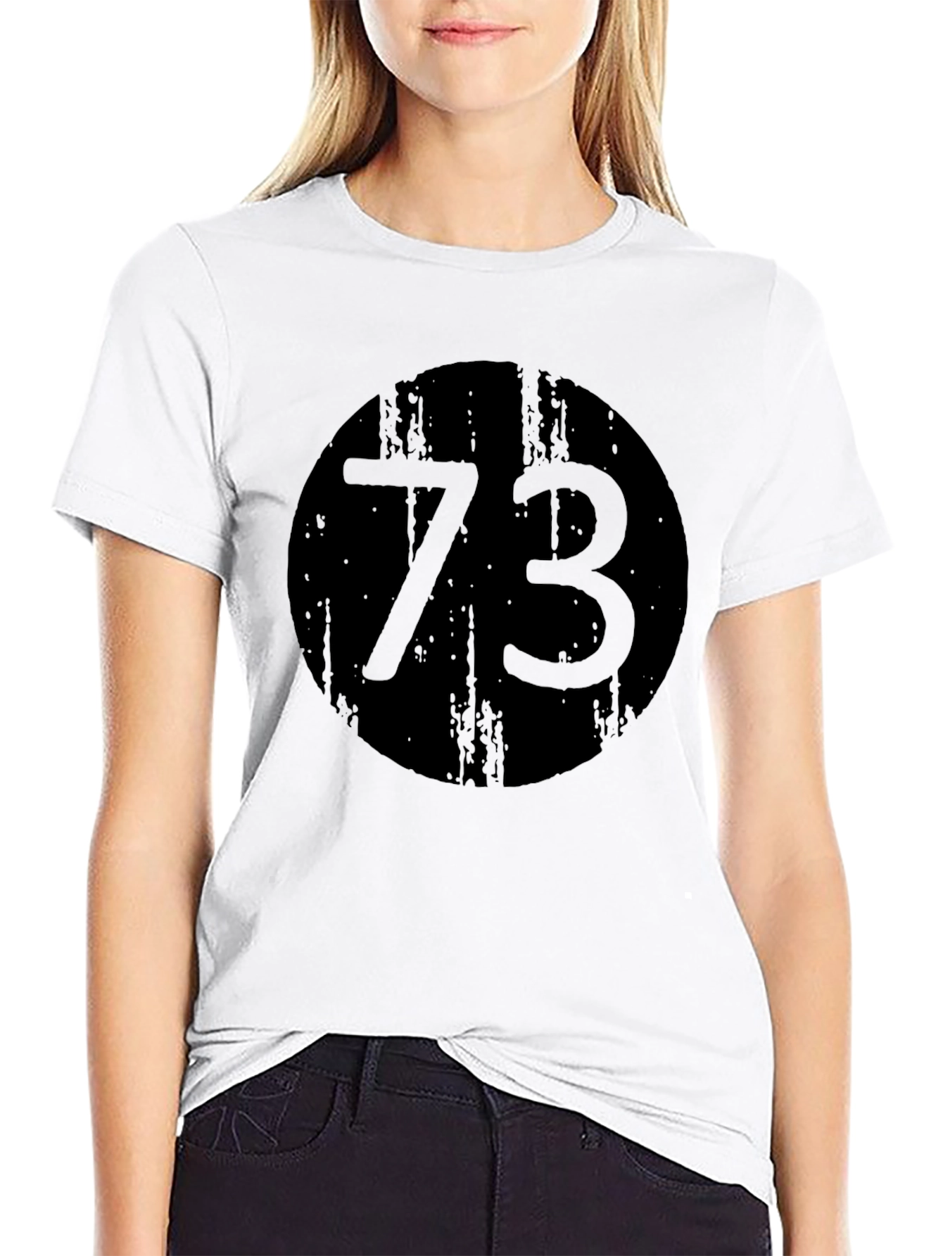 Black 73 Graphic Print Crewneck T-Shirt