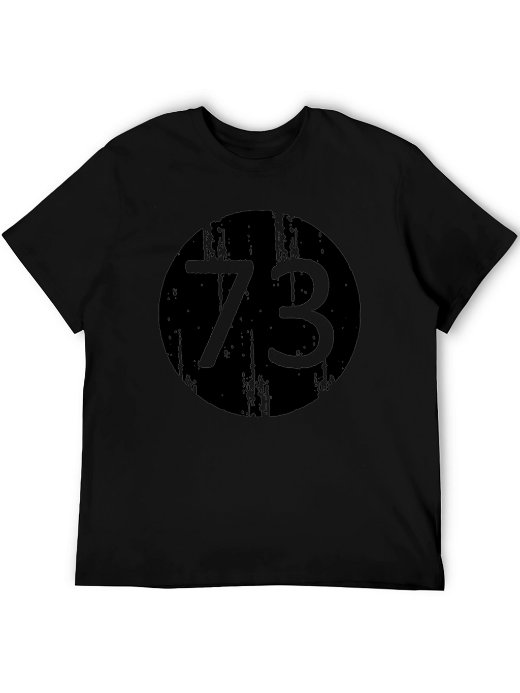 Black 73 Graphic Print Crewneck T-Shirt