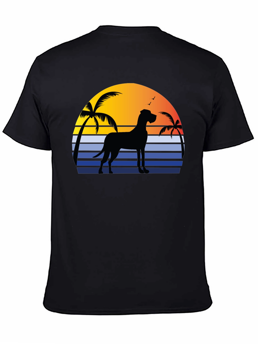 Great Dane Sunset T-Shirt - Beach Dog Tee