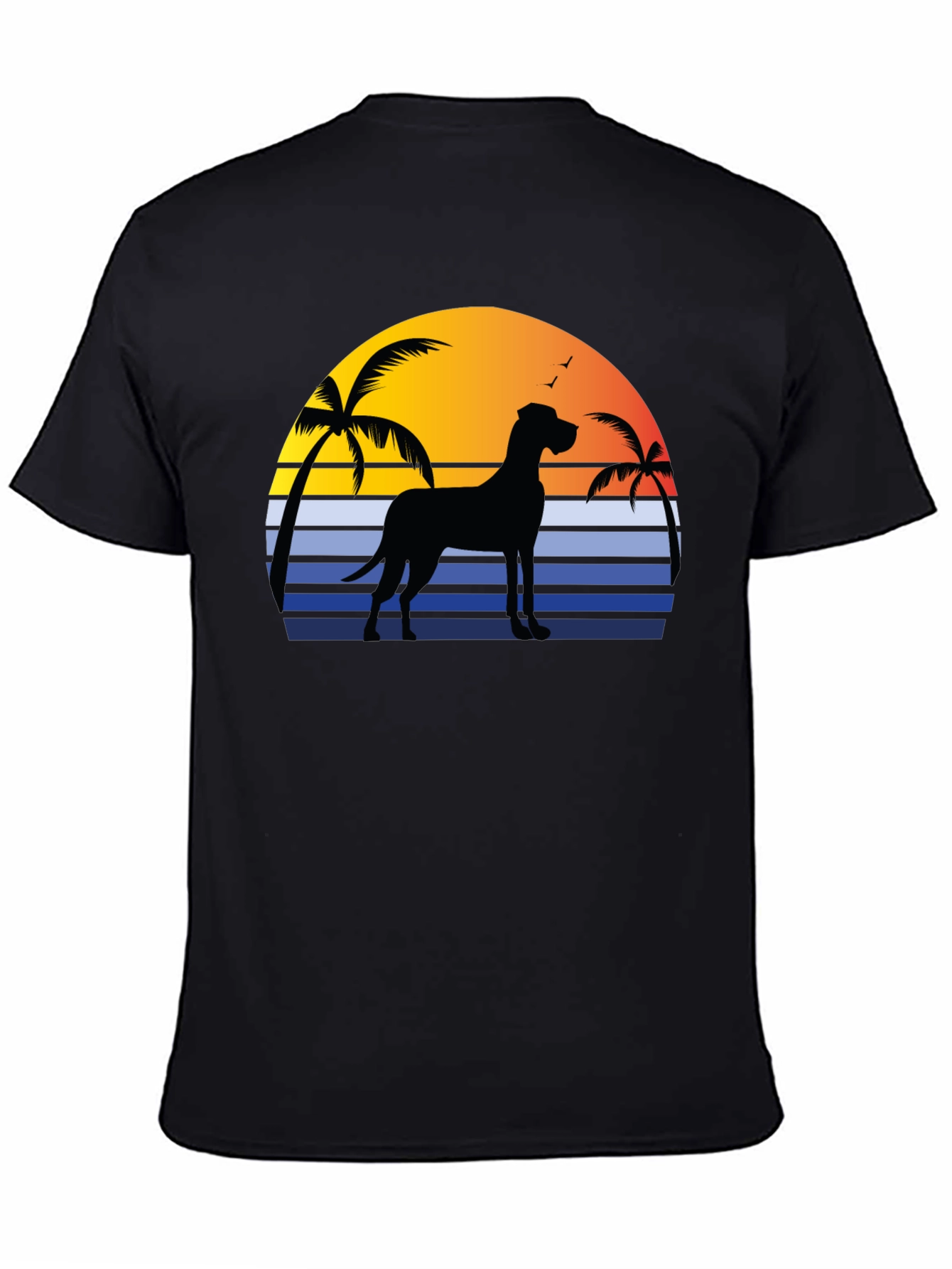 Great Dane Sunset T-Shirt - Beach Dog Tee