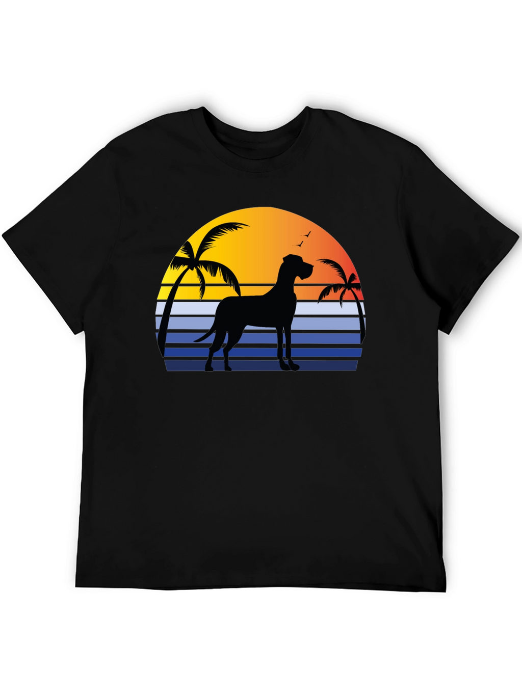 Great Dane Sunset T-Shirt - Beach Dog Tee