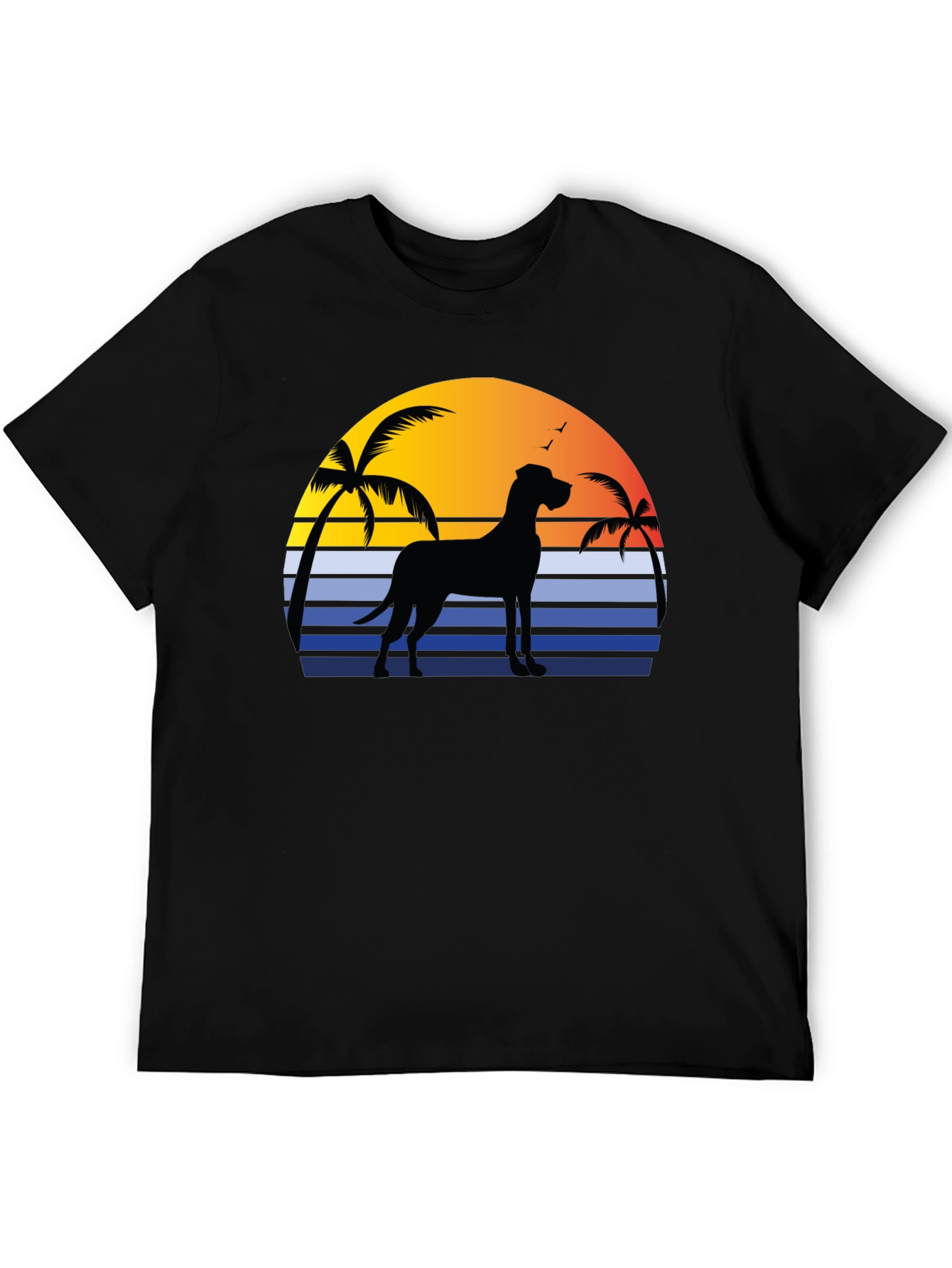 Great Dane Sunset T-Shirt - Beach Dog Tee