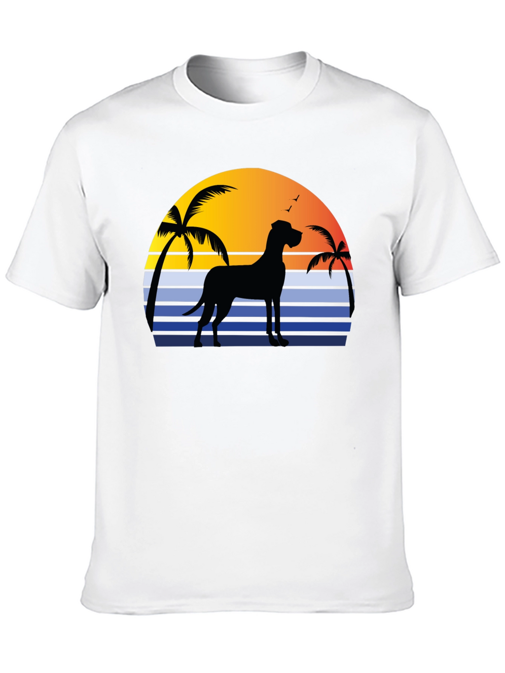 Great Dane Sunset T-Shirt - Beach Dog Tee