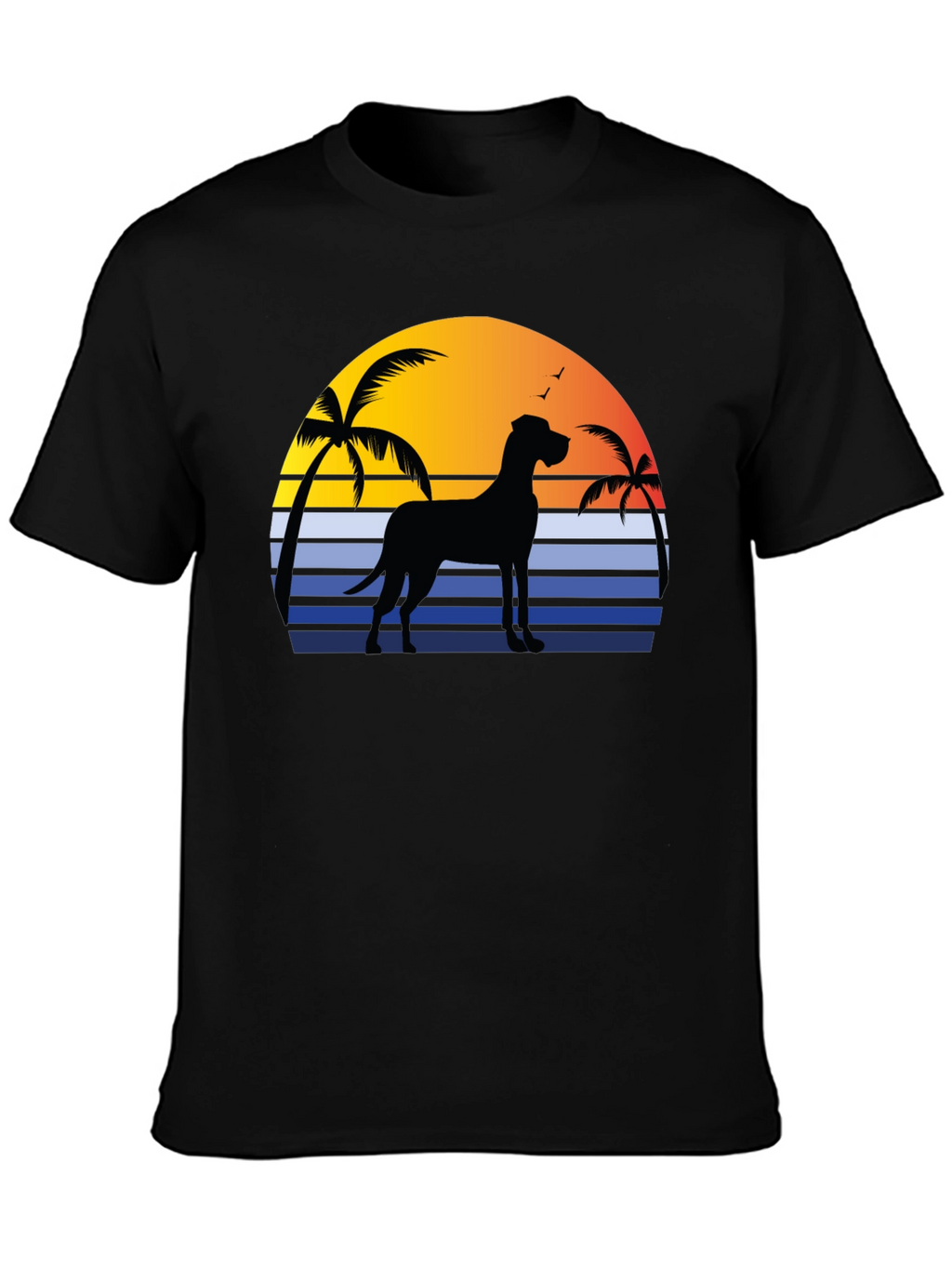 Great Dane Sunset T-Shirt - Beach Dog Tee