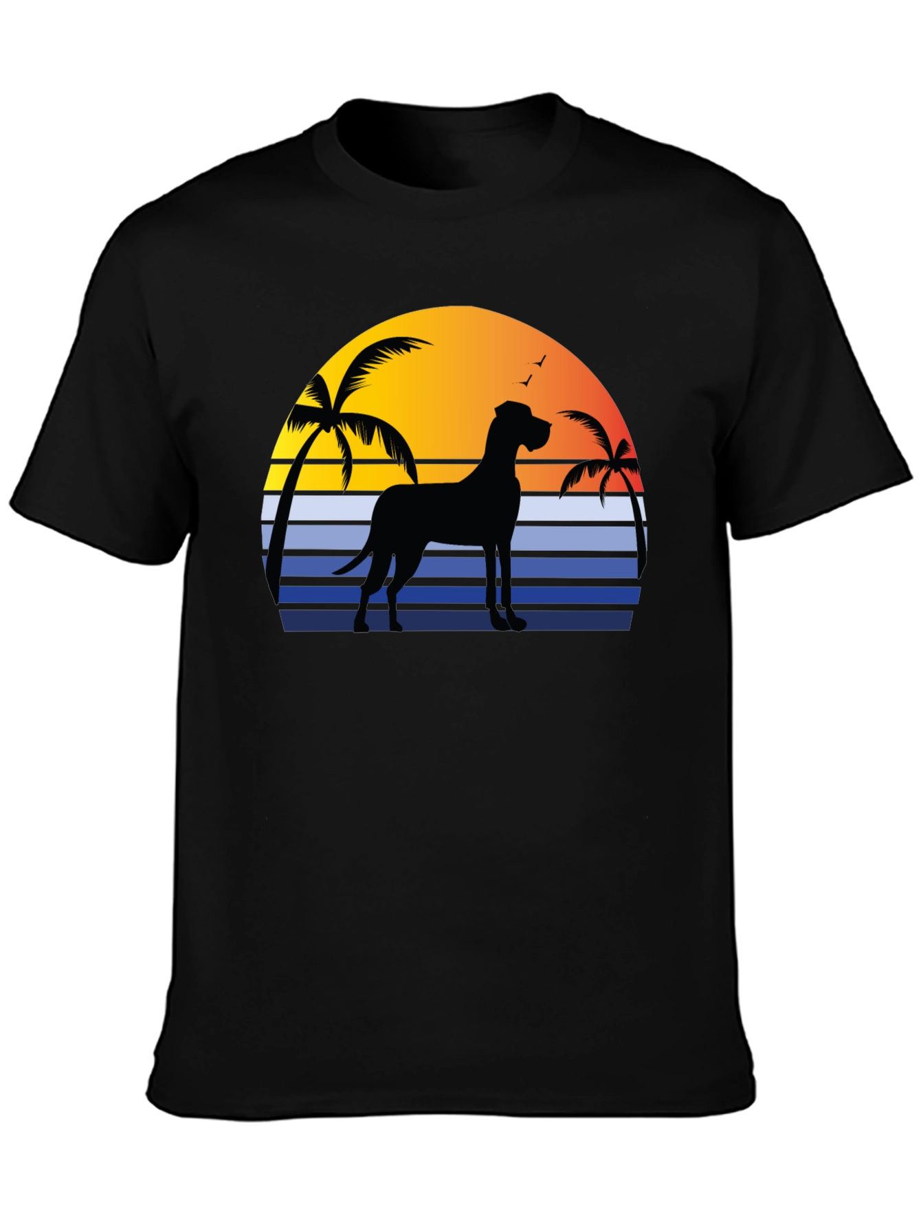Great Dane Sunset T-Shirt - Beach Dog Tee