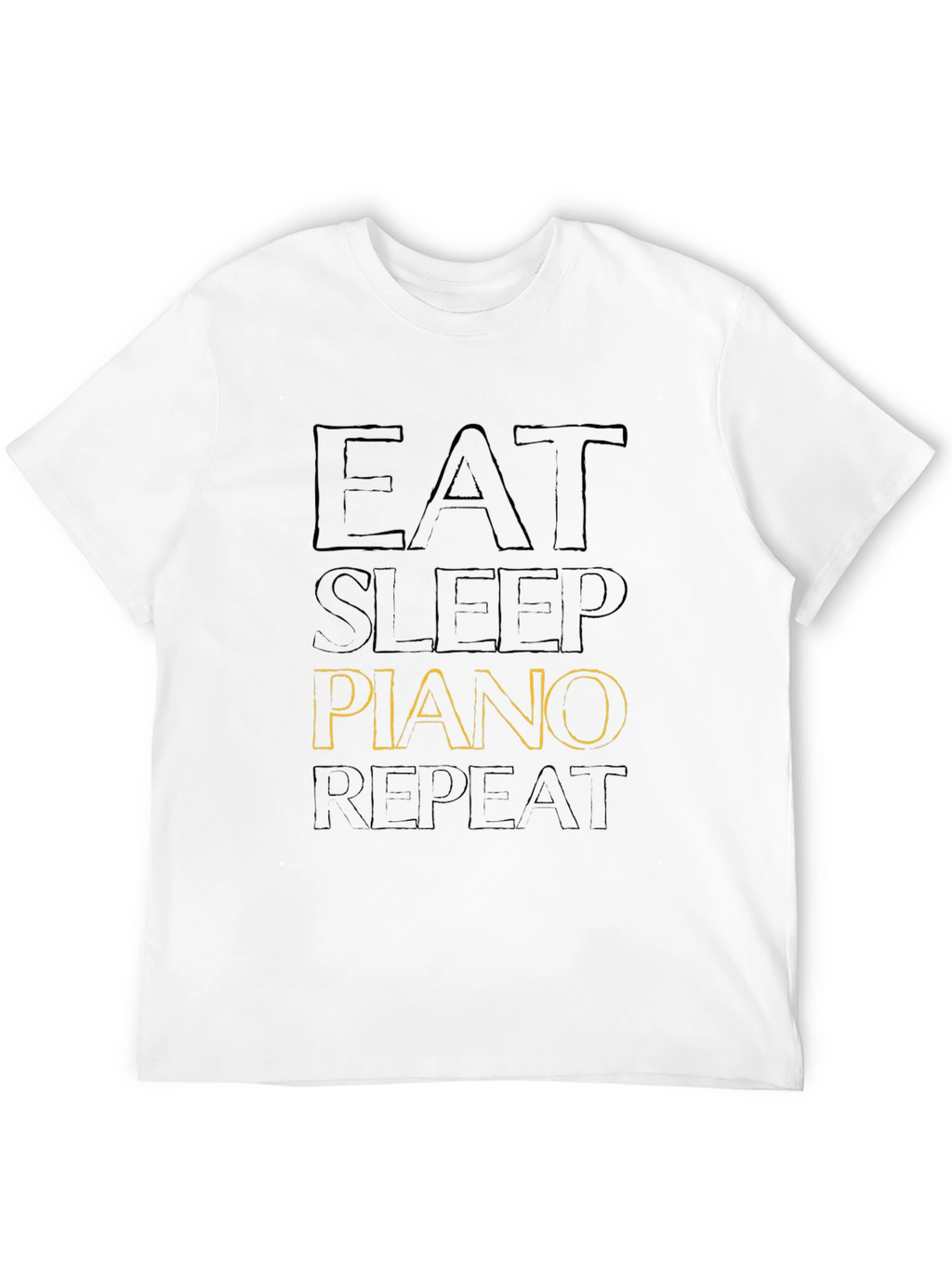 Eat Sleep Piano Repeat Black T-Shirt