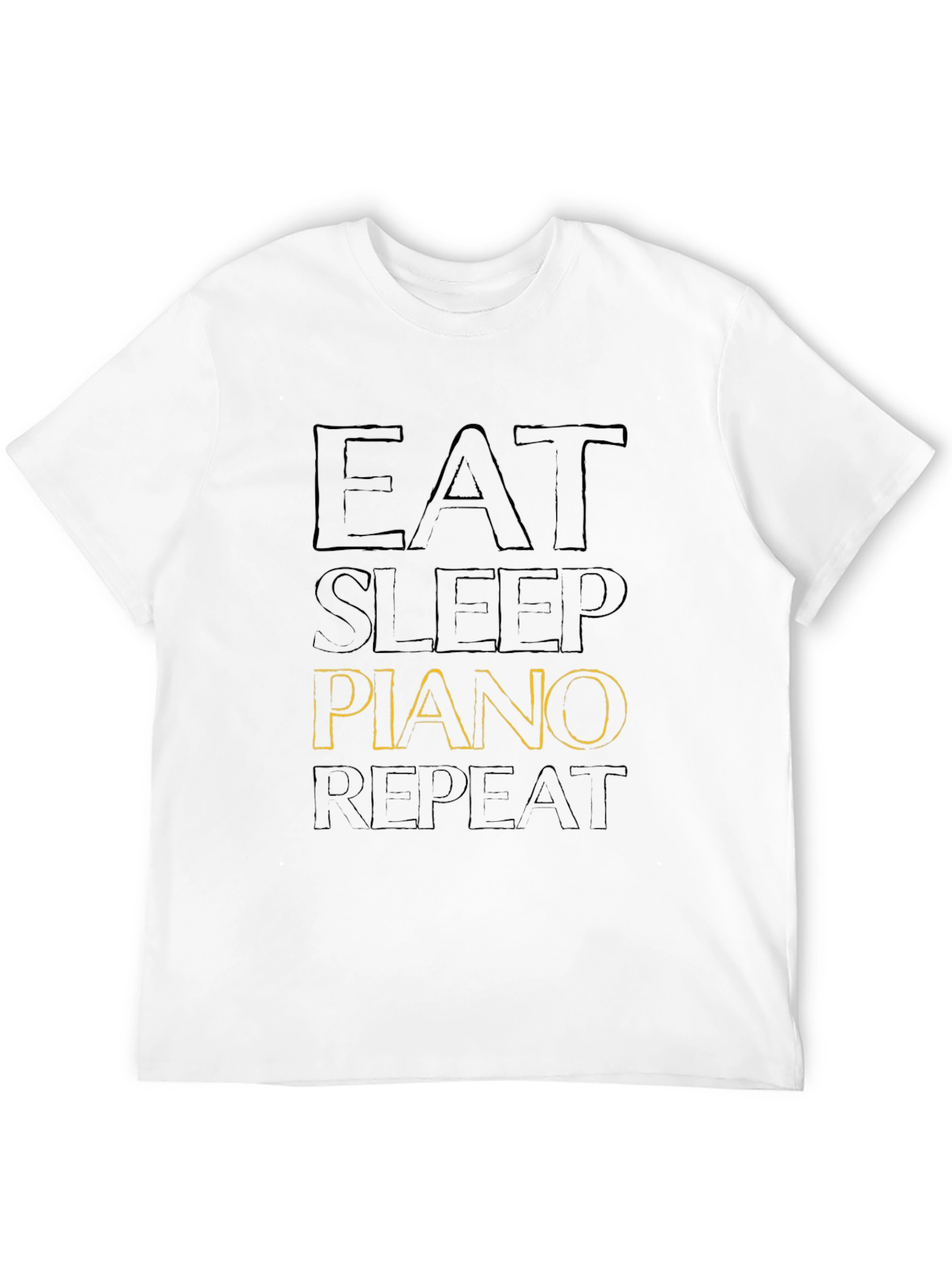 Eat Sleep Piano Repeat Black T-Shirt