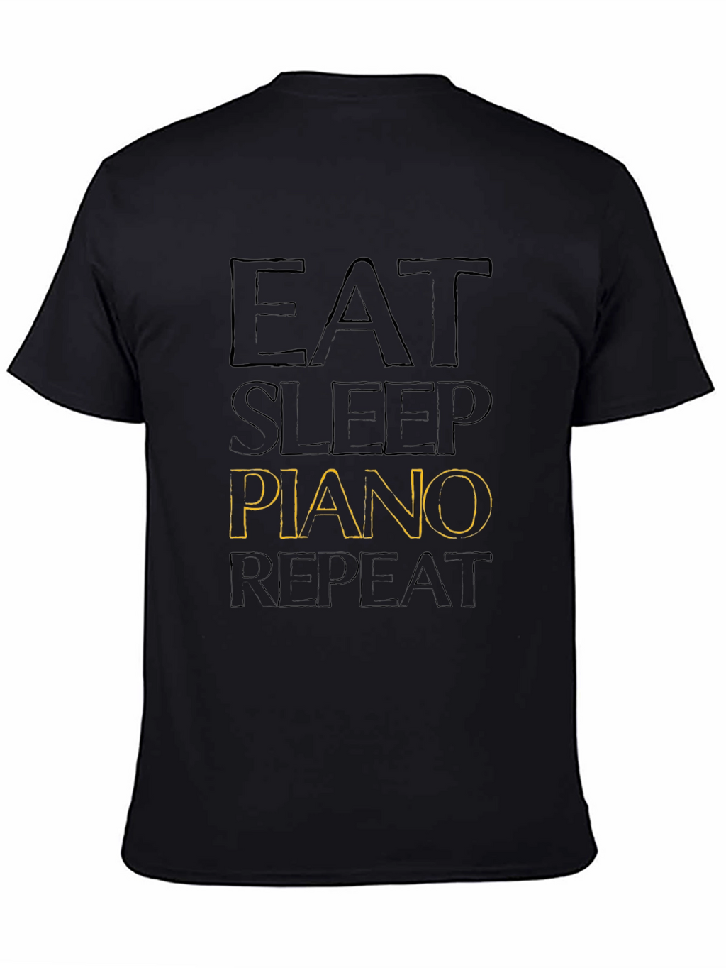 Eat Sleep Piano Repeat Black T-Shirt