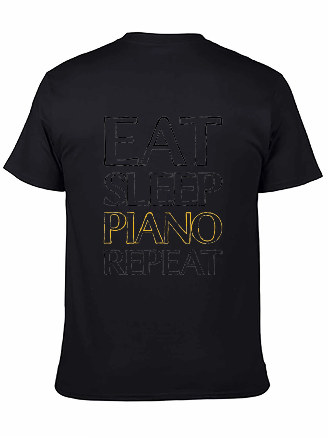 Eat Sleep Piano Repeat Black T-Shirt