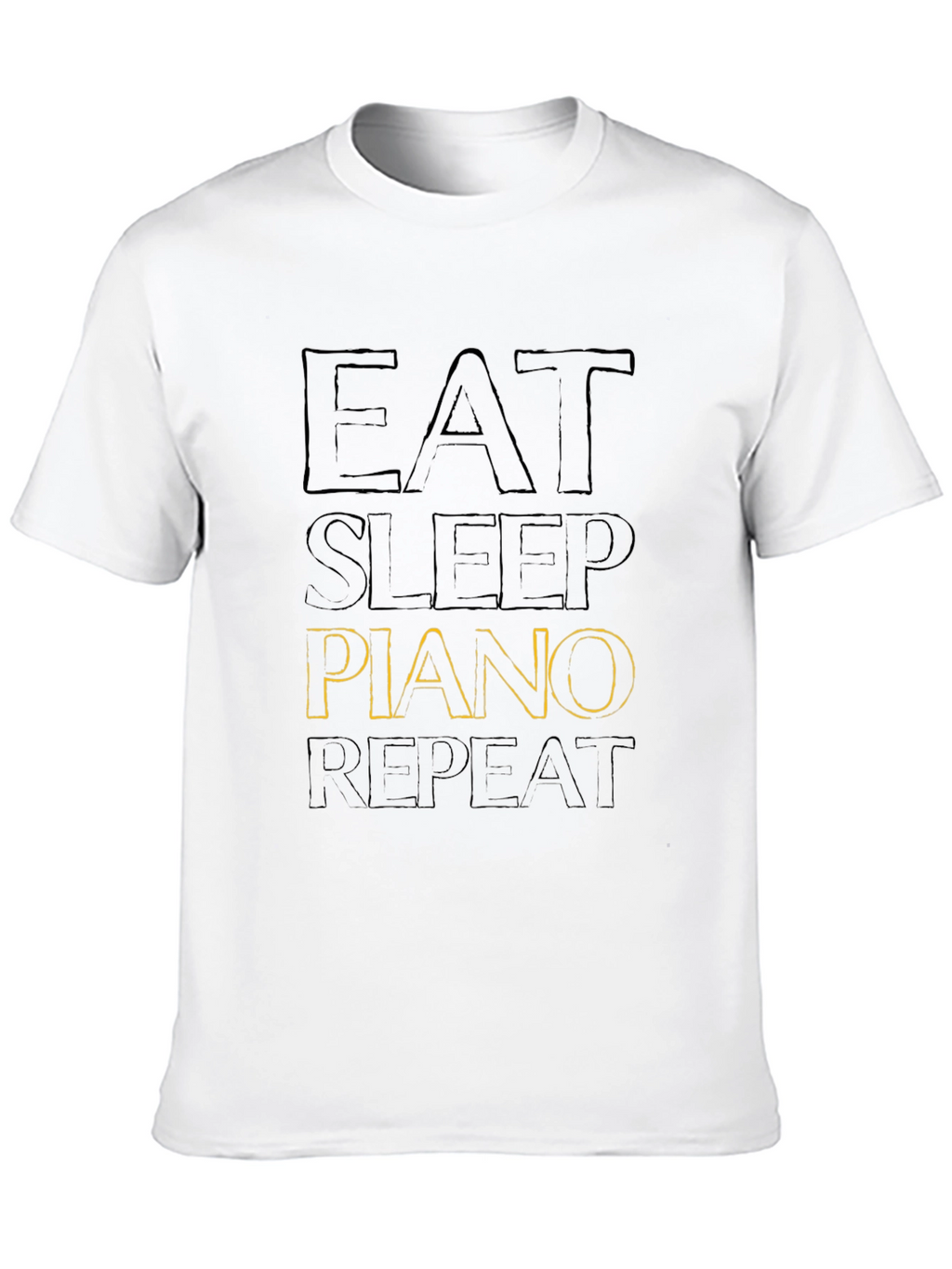 Eat Sleep Piano Repeat Black T-Shirt