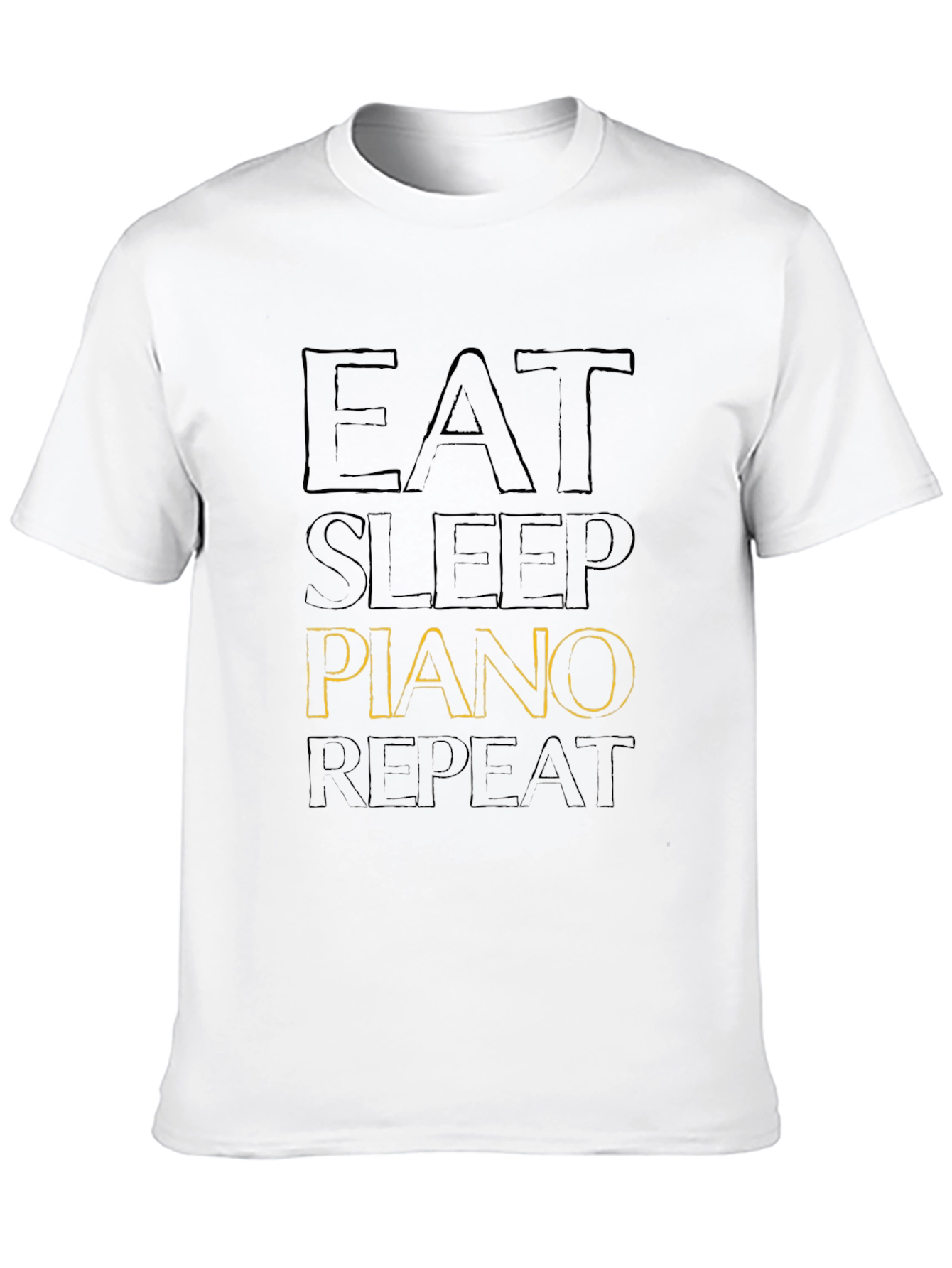 Eat Sleep Piano Repeat Black T-Shirt