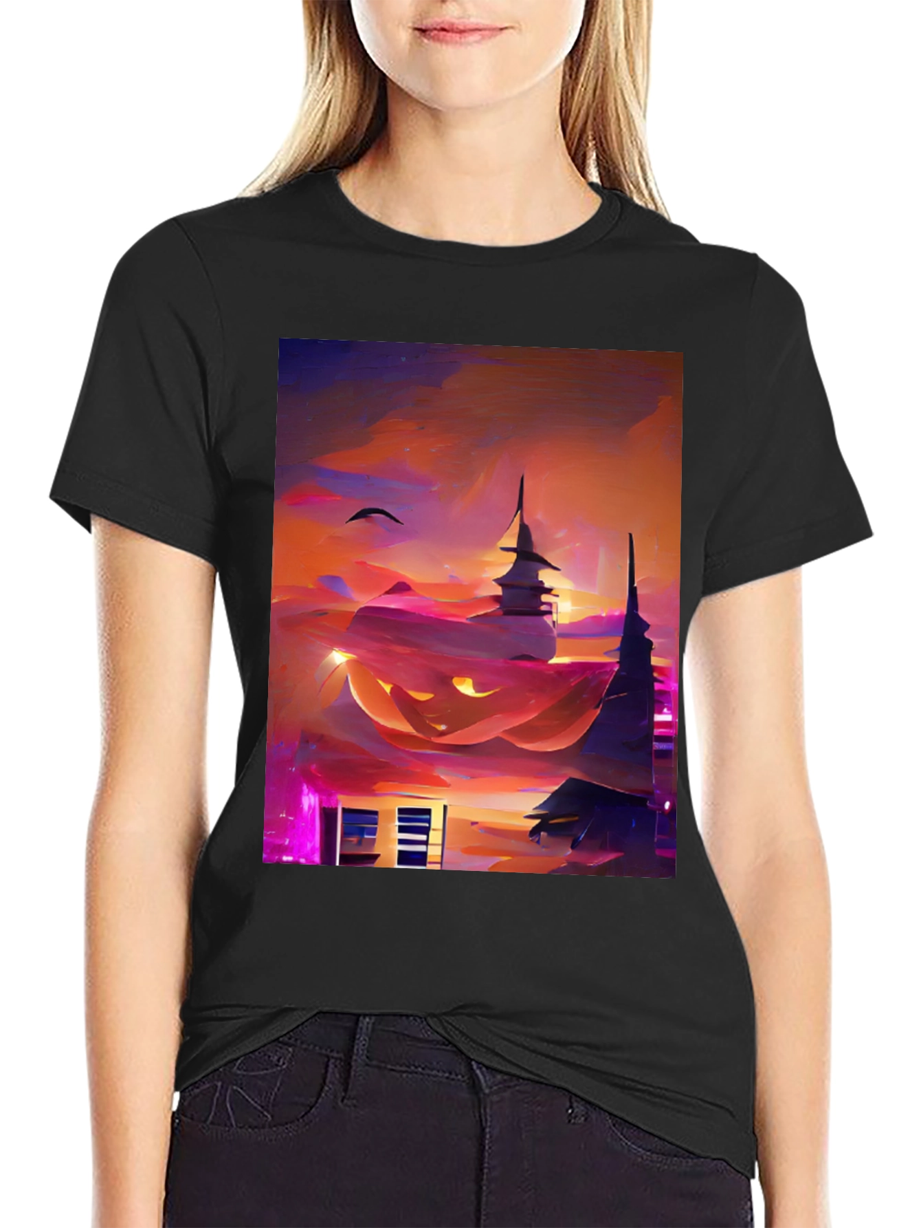 Halloween Cityscape Graphic Tee