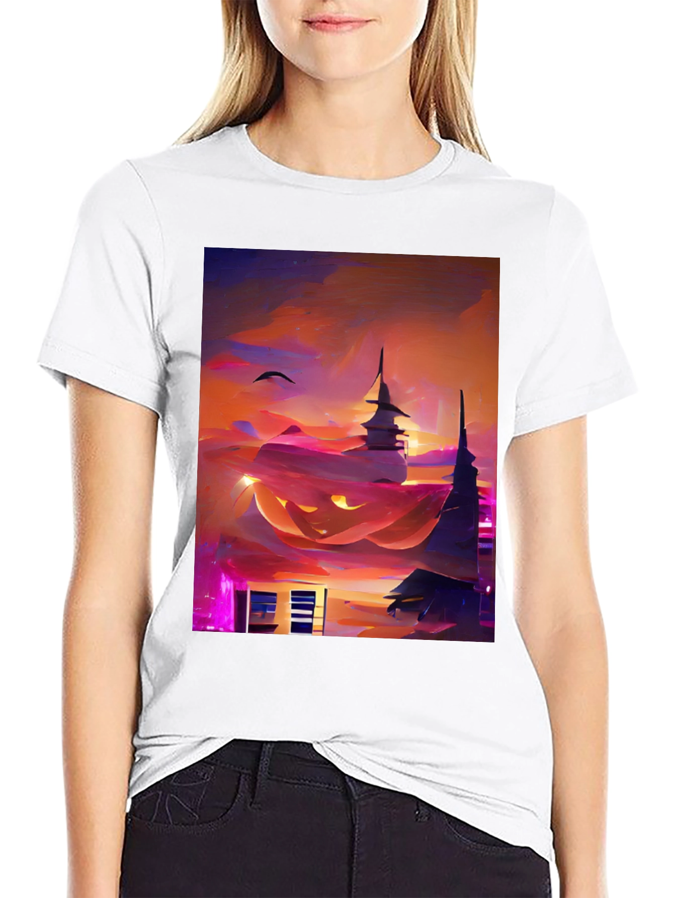 Halloween Cityscape Graphic Tee
