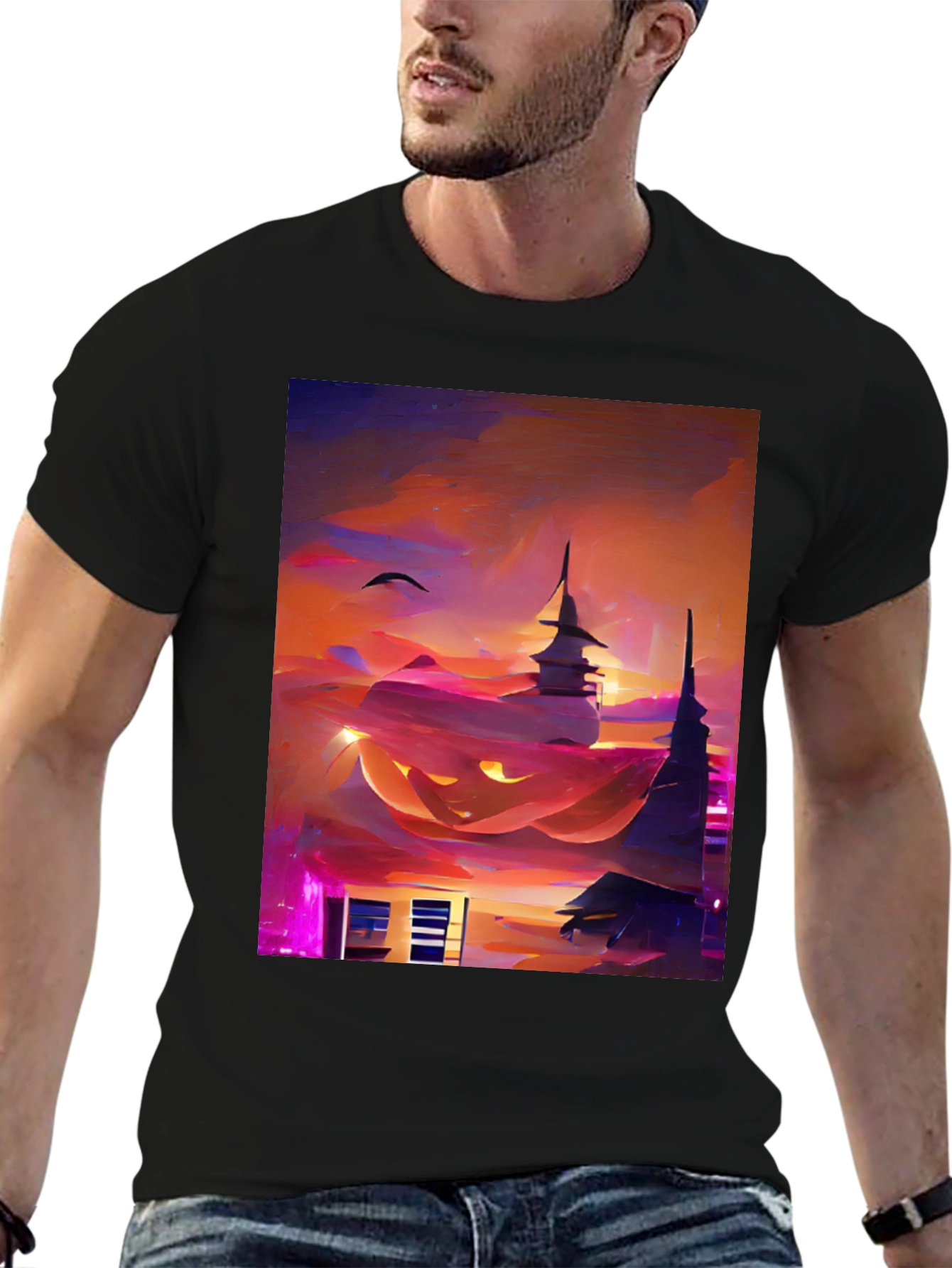 Halloween Cityscape Graphic Tee