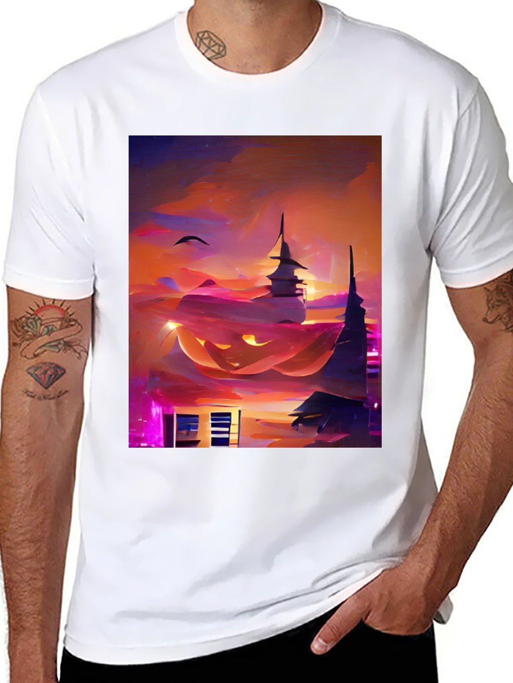 Halloween Cityscape Graphic Tee