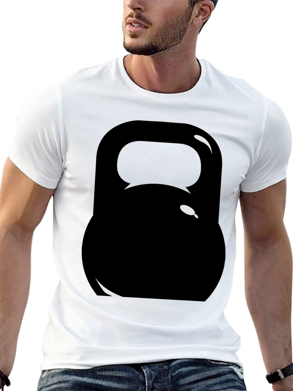 Black Kettlebell Graphic Tee - Workout Ready!