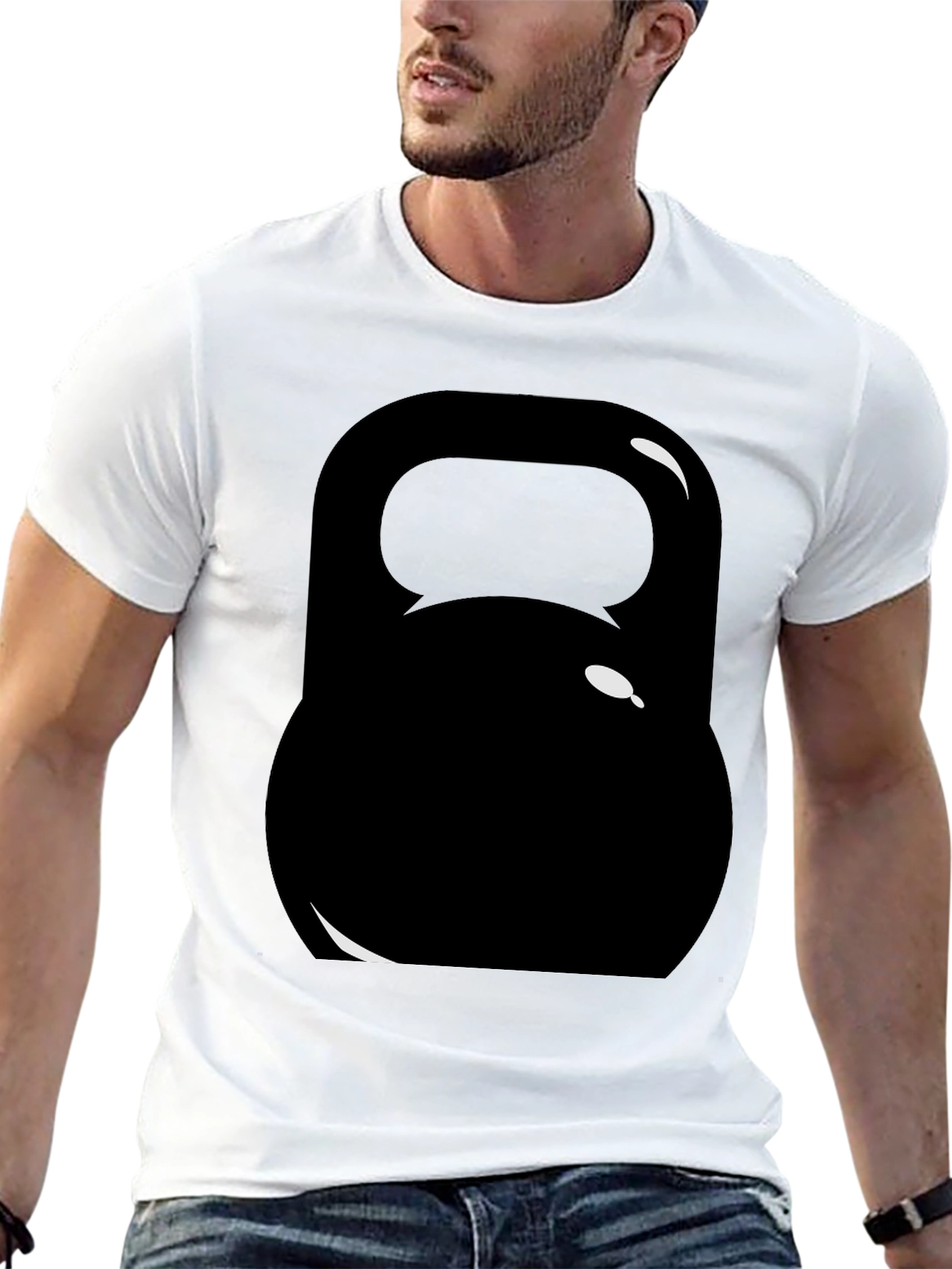 Black Kettlebell Graphic Tee - Workout Ready!