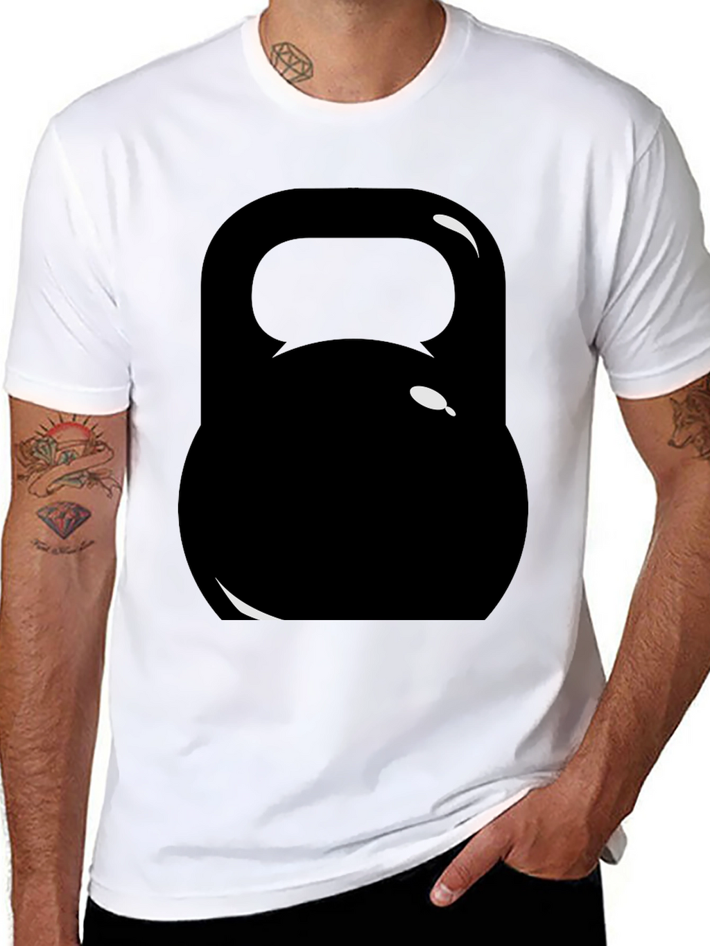 Black Kettlebell Graphic Tee - Workout Ready!
