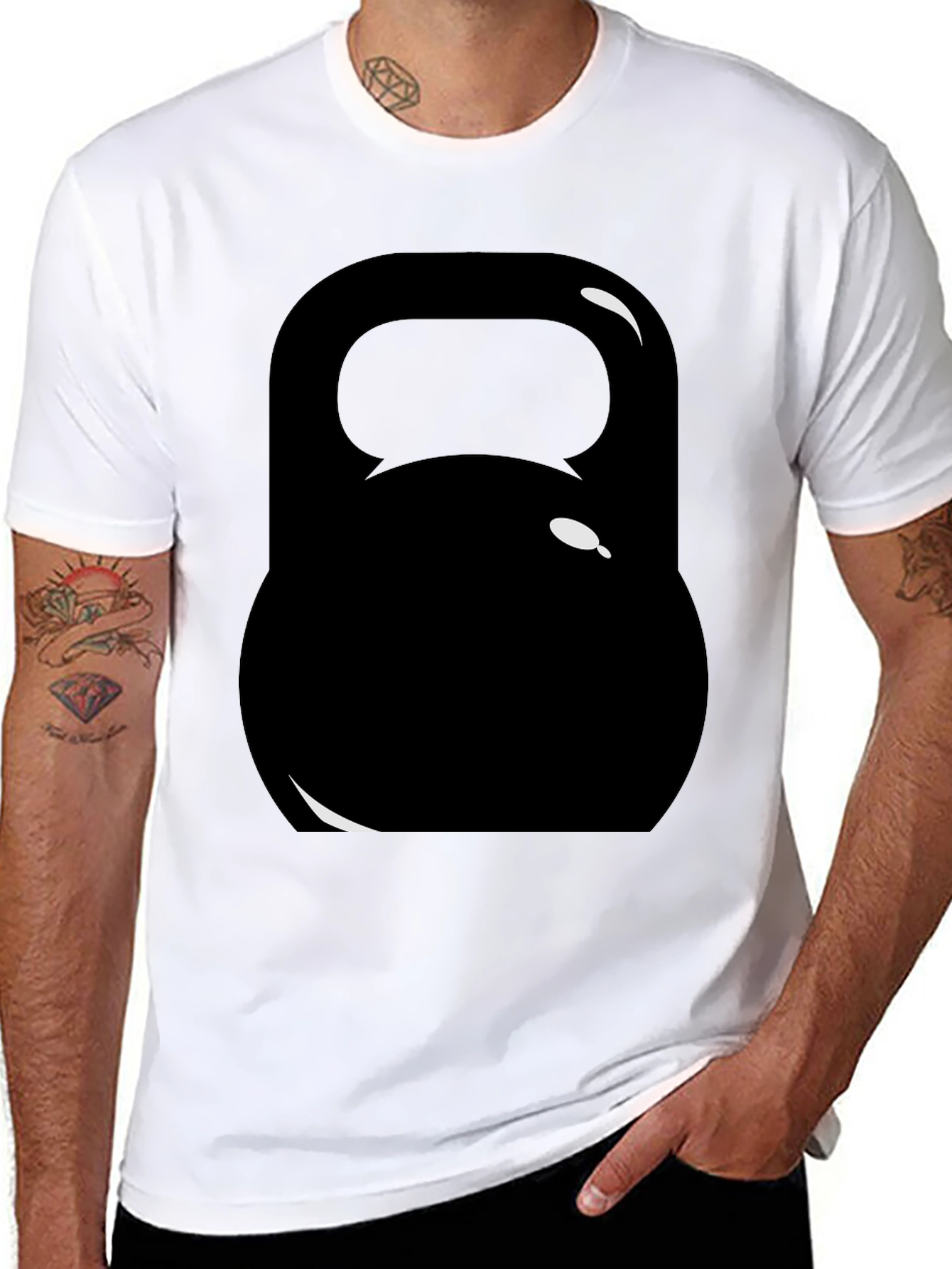 Black Kettlebell Graphic Tee - Workout Ready!