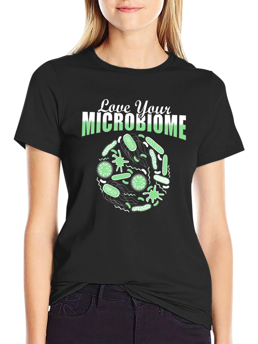 Love Your Microbiome T-Shirt - Black Cotton