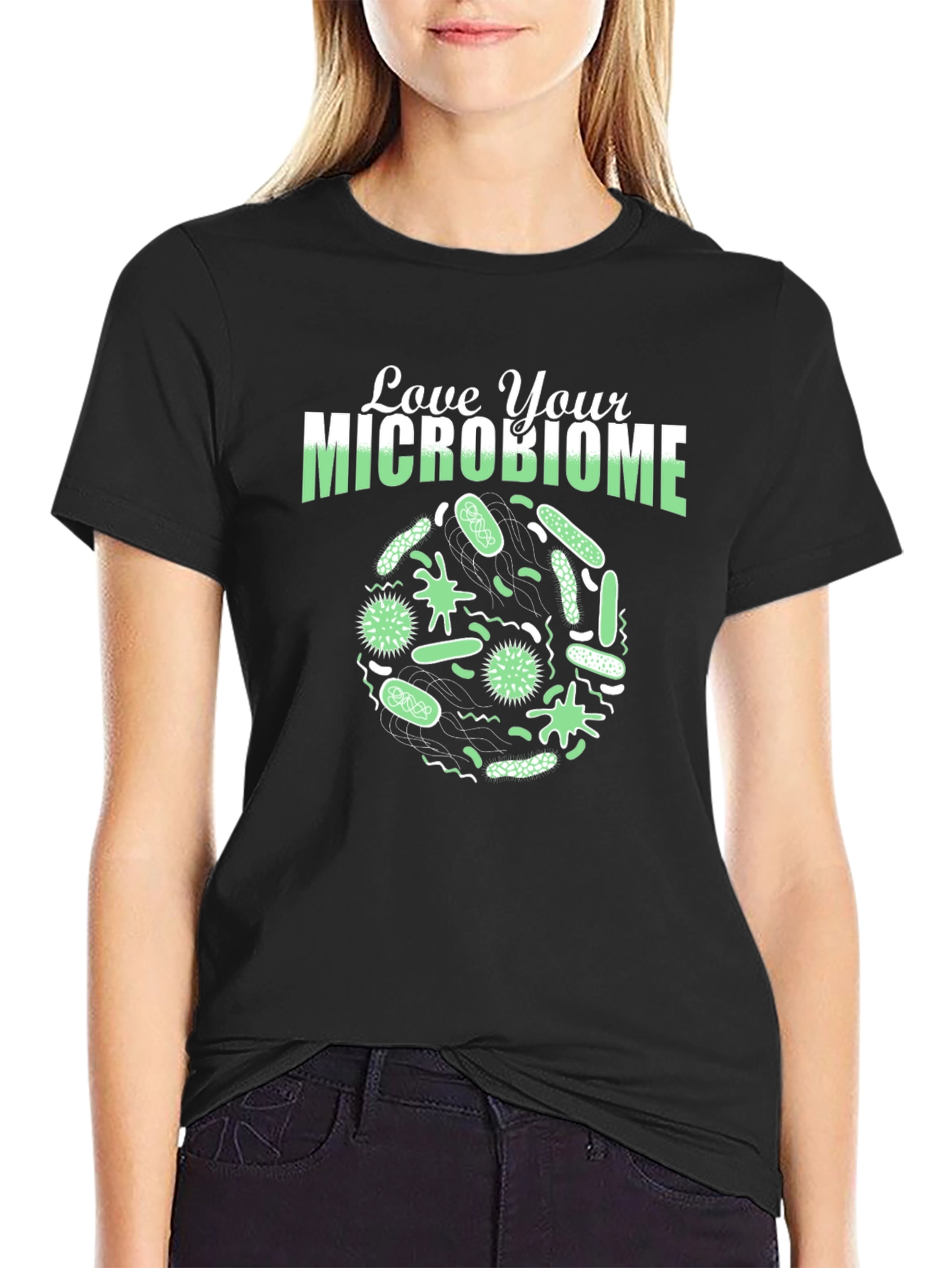 Love Your Microbiome T-Shirt - Black Cotton