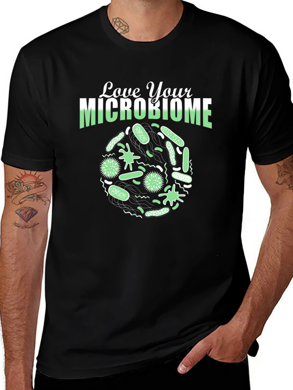 Love Your Microbiome T-Shirt - Black Cotton