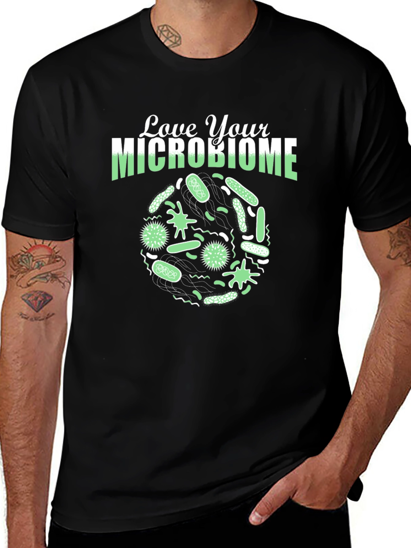 Love Your Microbiome T-Shirt - Black Cotton
