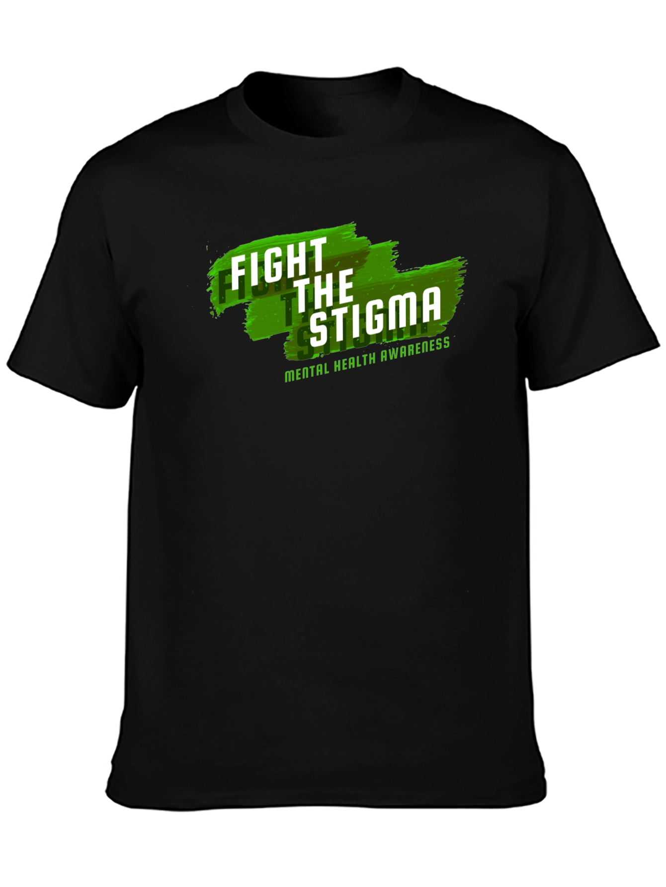Fight the Stigma Mental Health Awareness Black T-Shirt