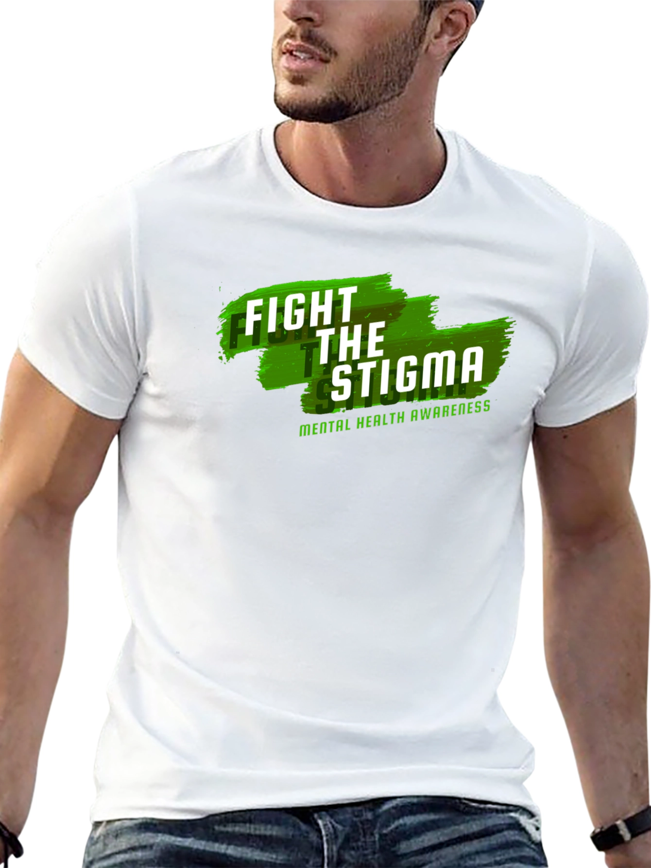Fight the Stigma Mental Health Awareness Black T-Shirt
