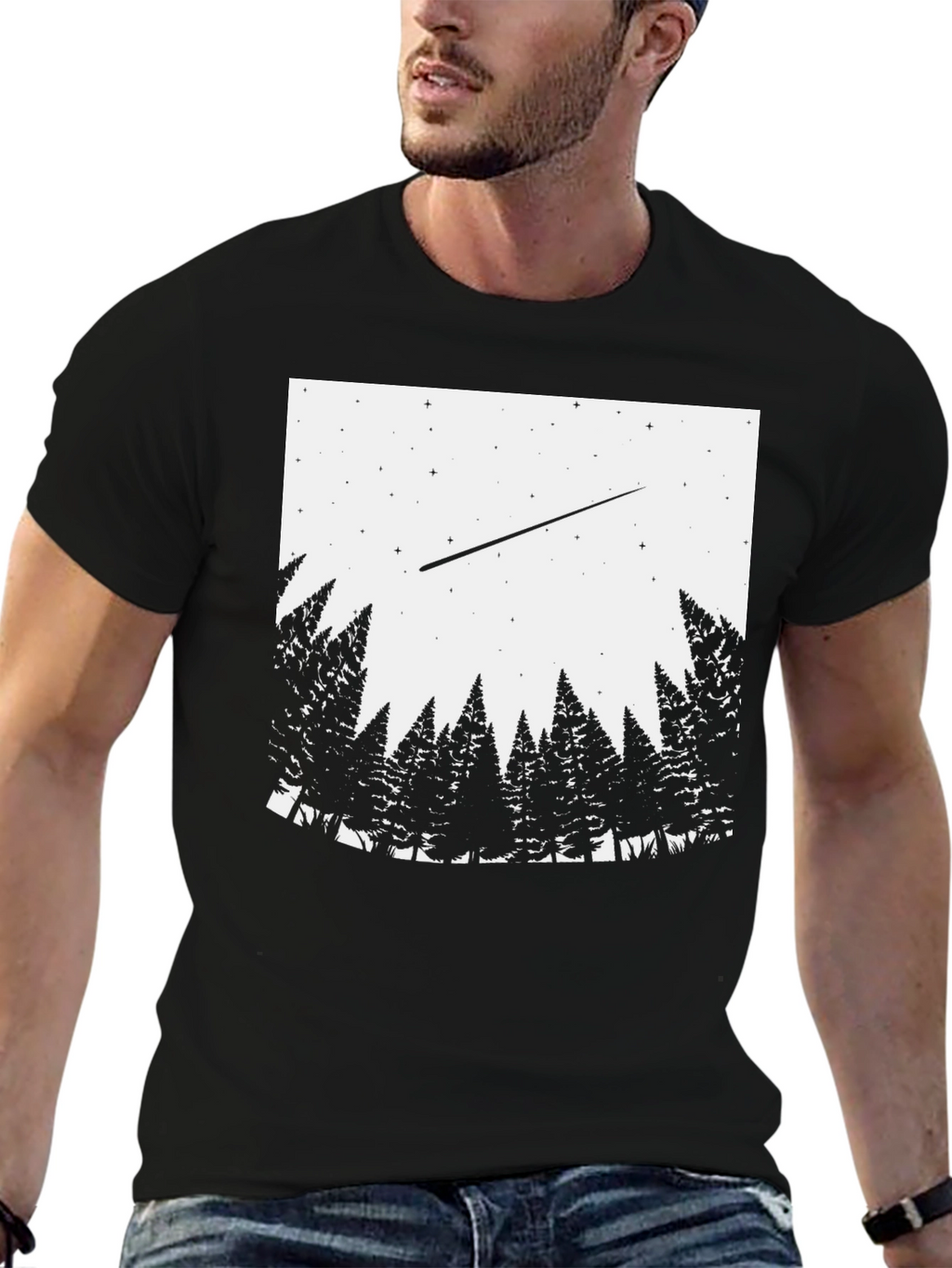 Starry Night Forest Graphic Tee