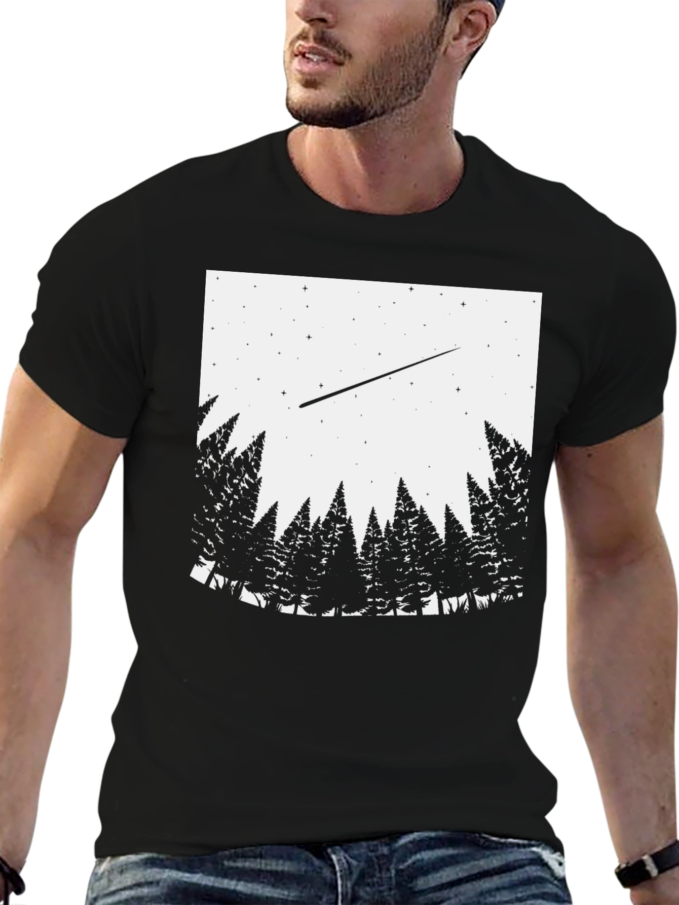 Starry Night Forest Graphic Tee