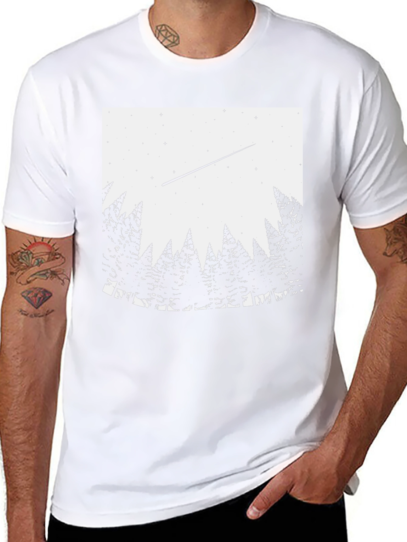 Starry Night Forest Graphic Tee