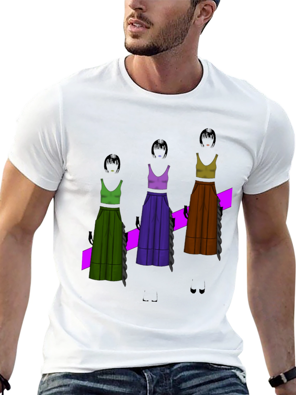 Unique Graphic T-Shirt - Fashion Illustration