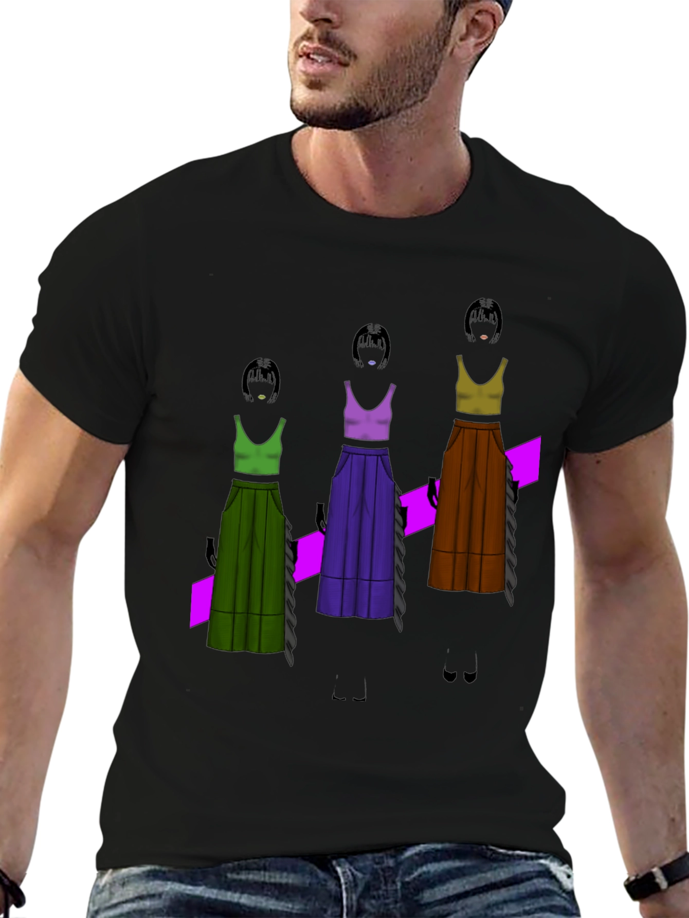 Unique Graphic T-Shirt - Fashion Illustration