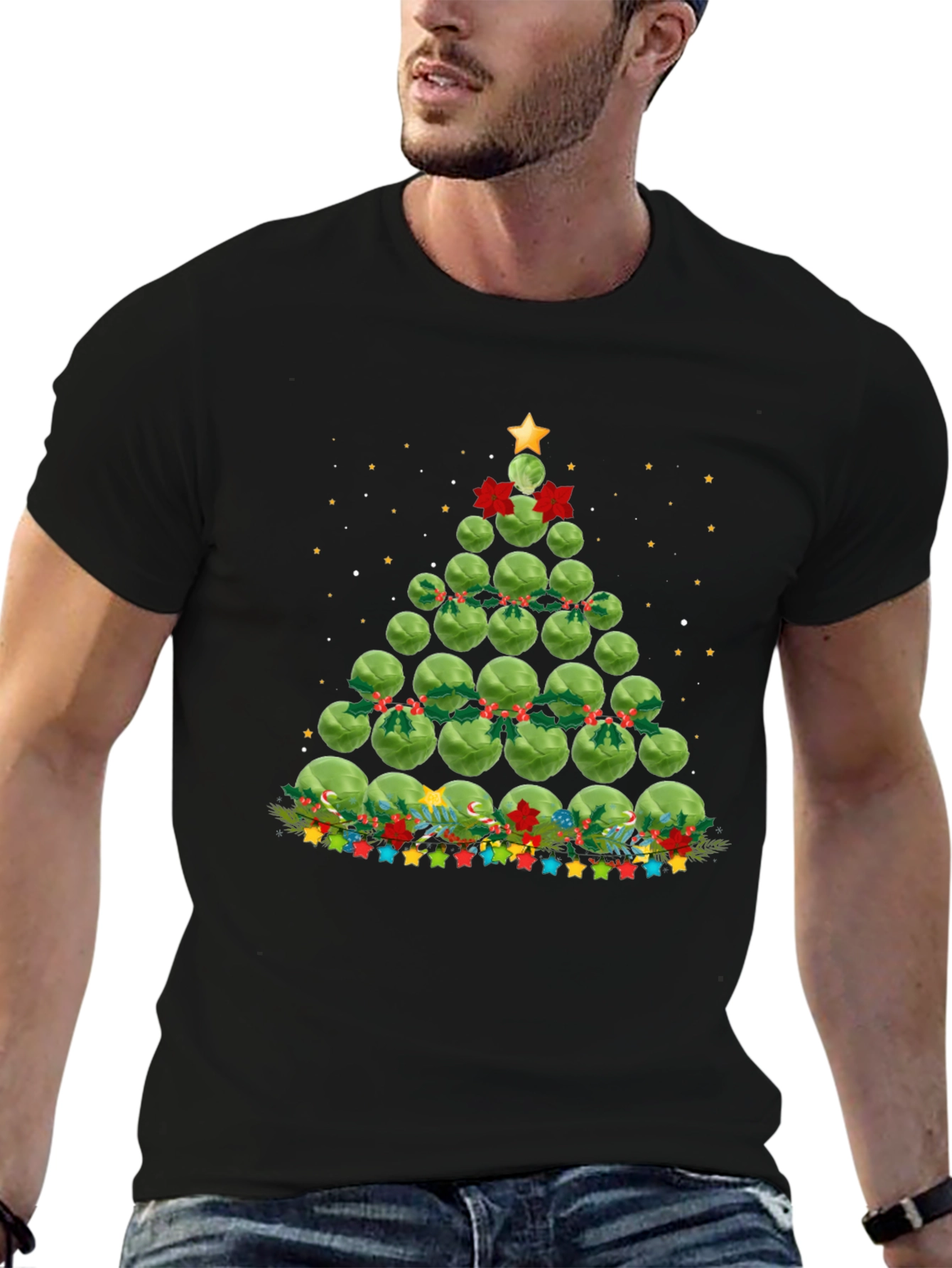 Brussels Sprouts Christmas Tree Holiday T-Shirt