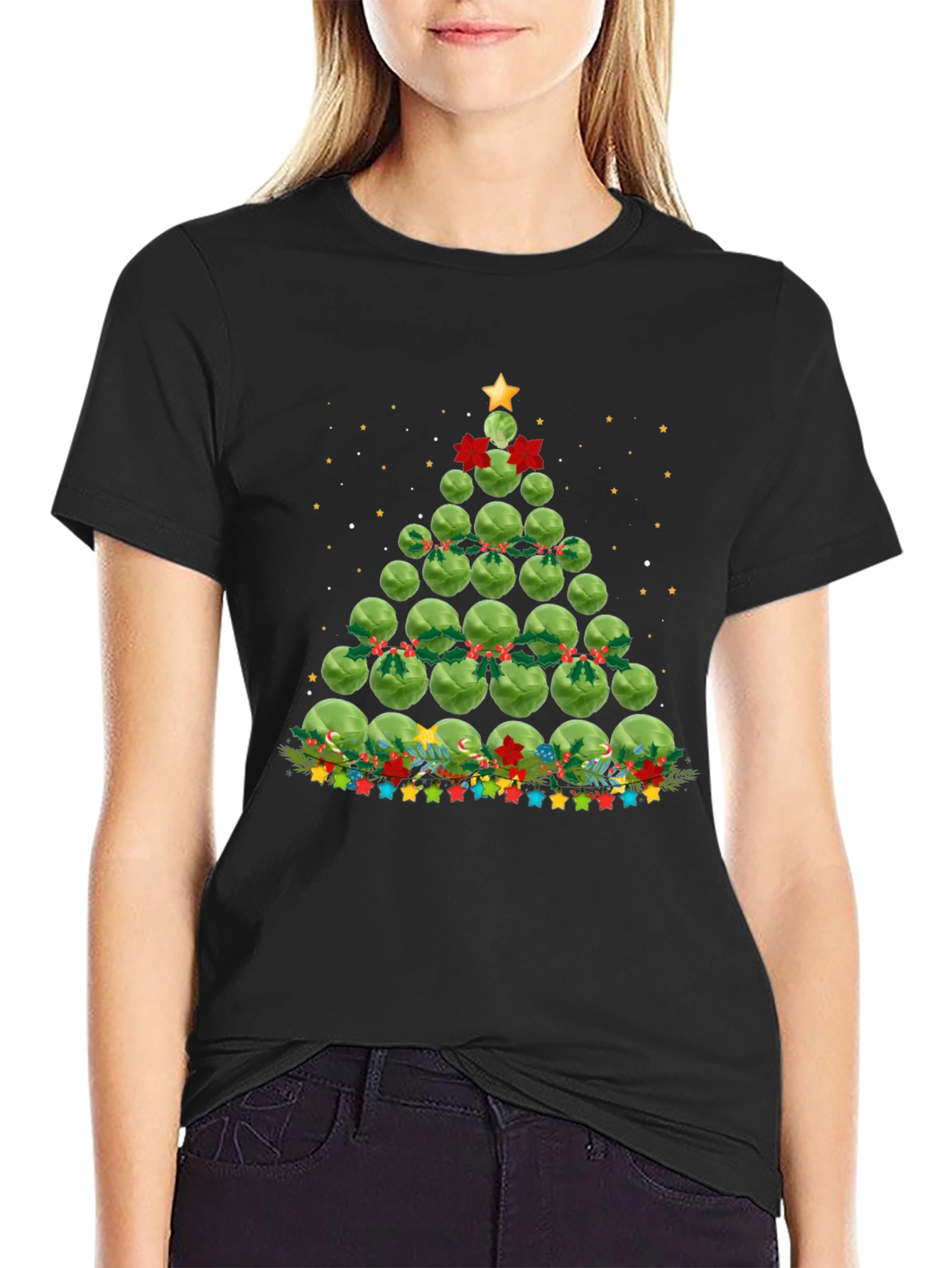 Brussels Sprouts Christmas Tree Holiday T-Shirt