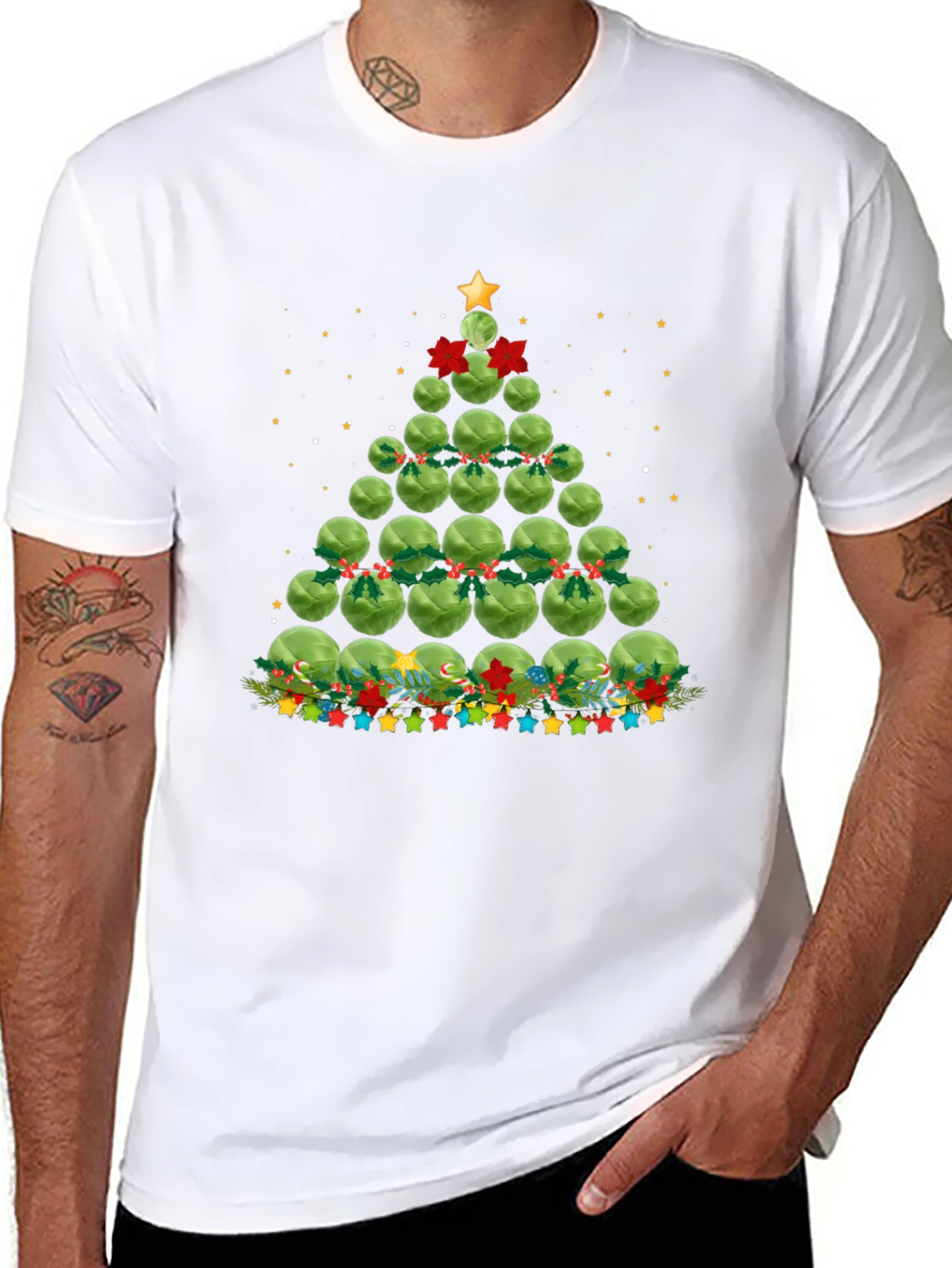 Brussels Sprouts Christmas Tree Holiday T-Shirt