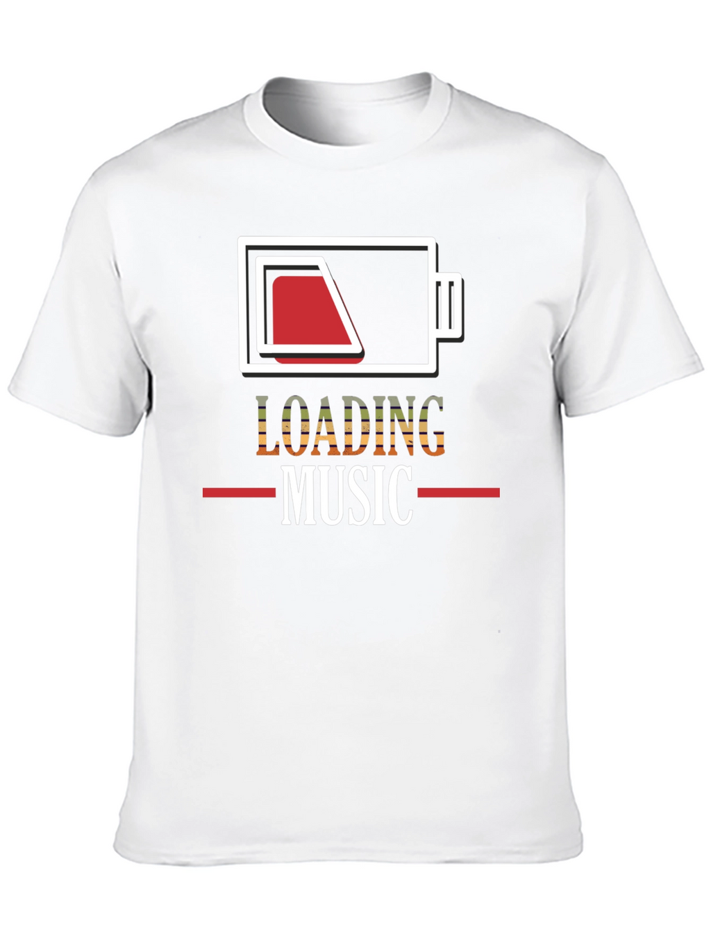 Loading Music Battery Graphic T-Shirt