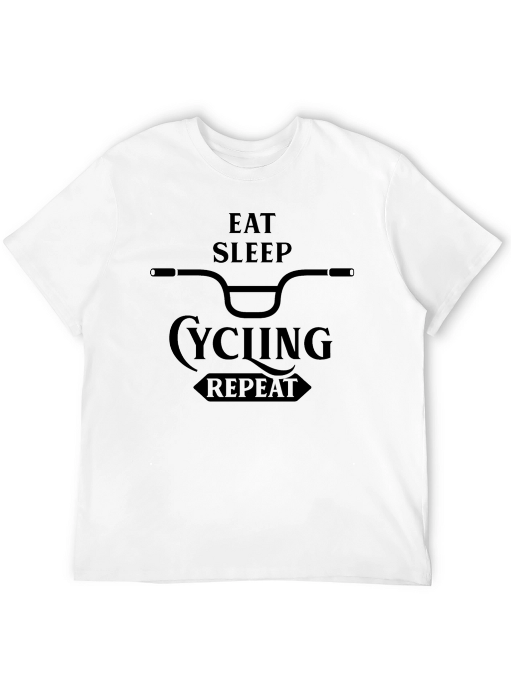 Eat Sleep Cycling Repeat Graphic Tee - Black