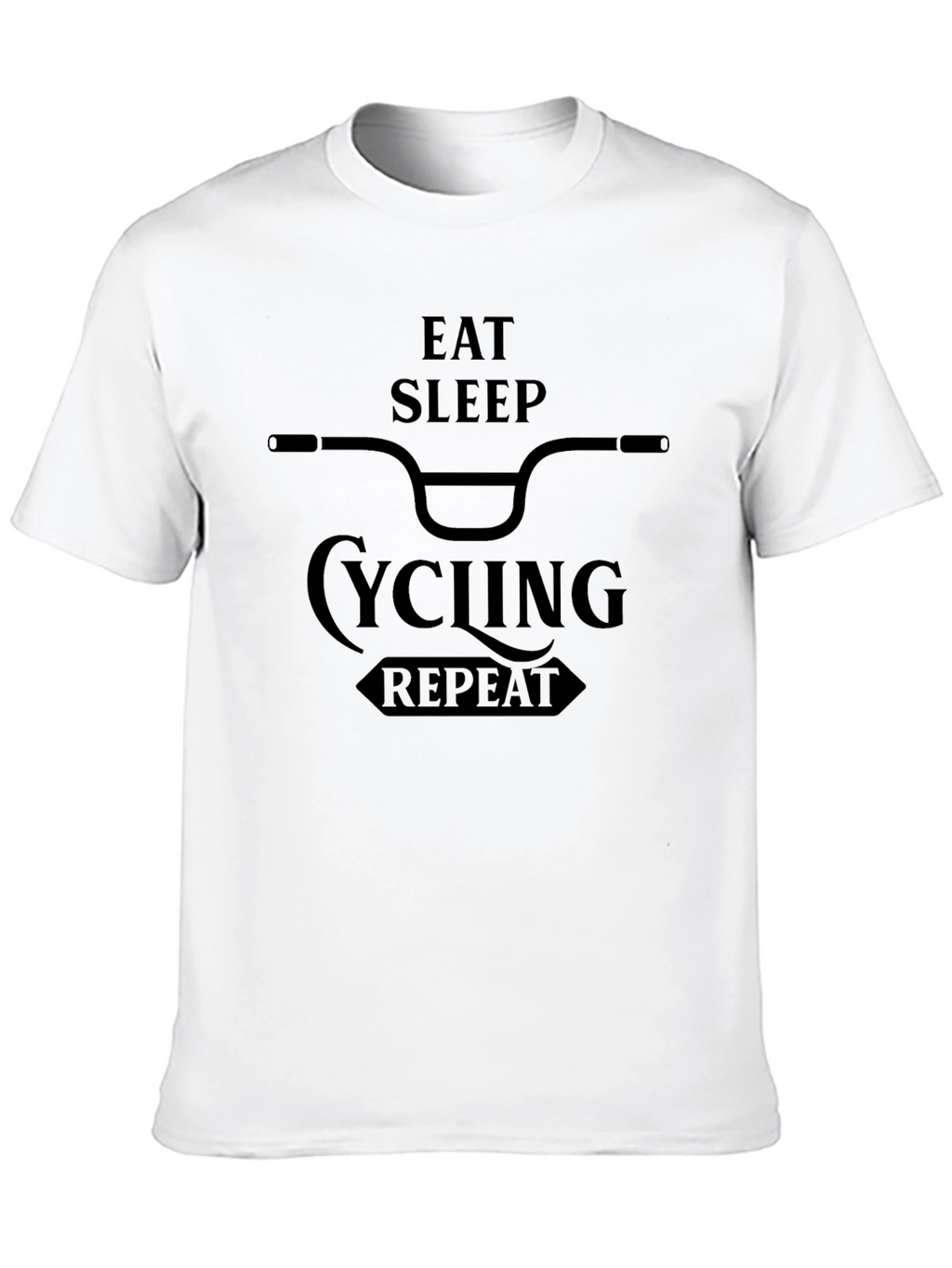 Eat Sleep Cycling Repeat Graphic Tee - Black