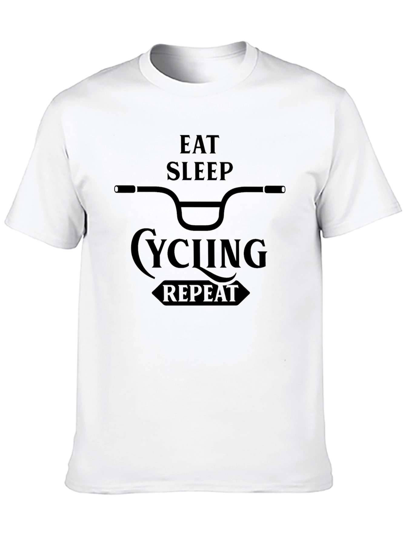 Eat Sleep Cycling Repeat Graphic Tee - Black