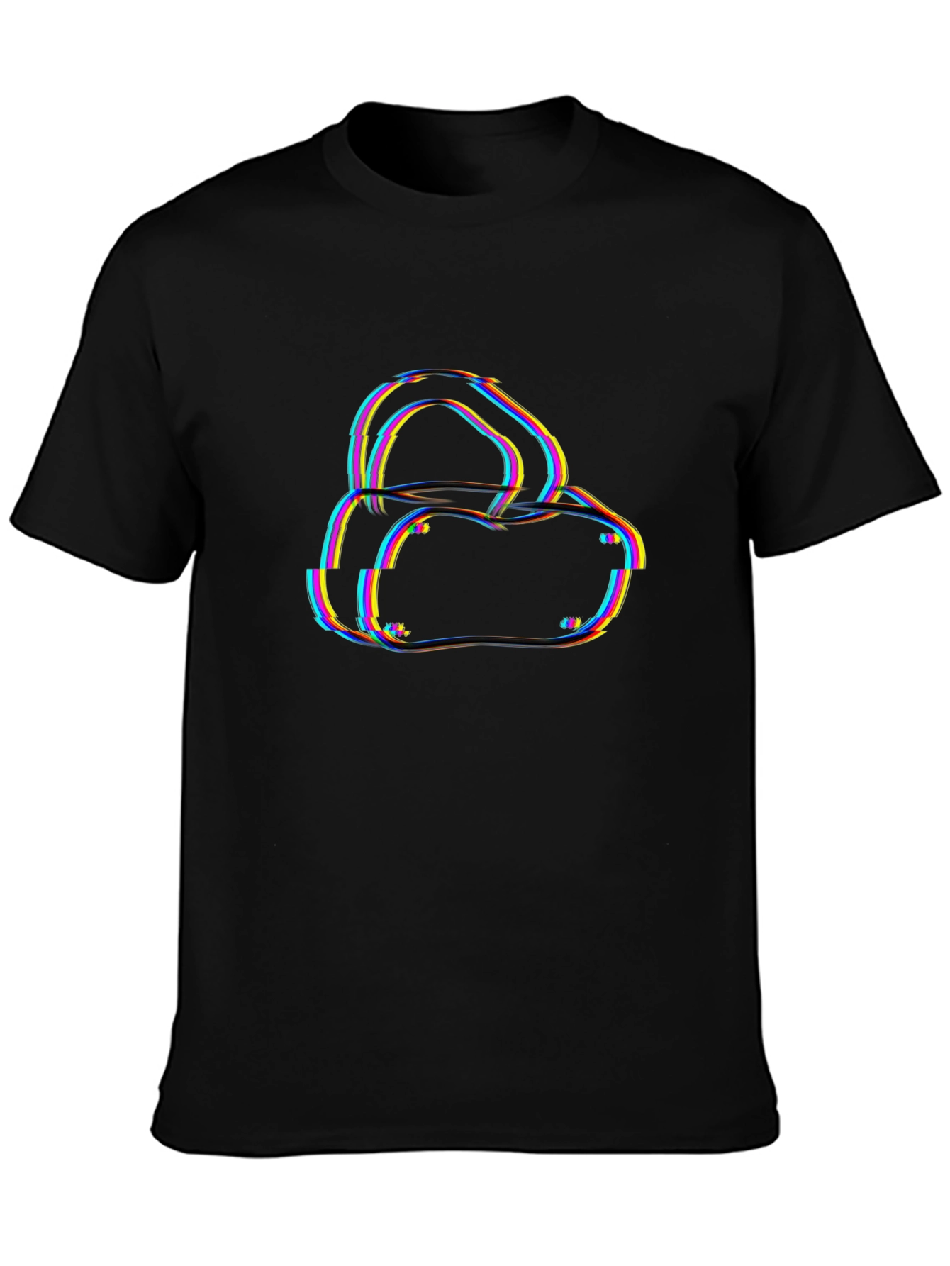 VR Headset Glitch Black T-Shirt - Gamer Style