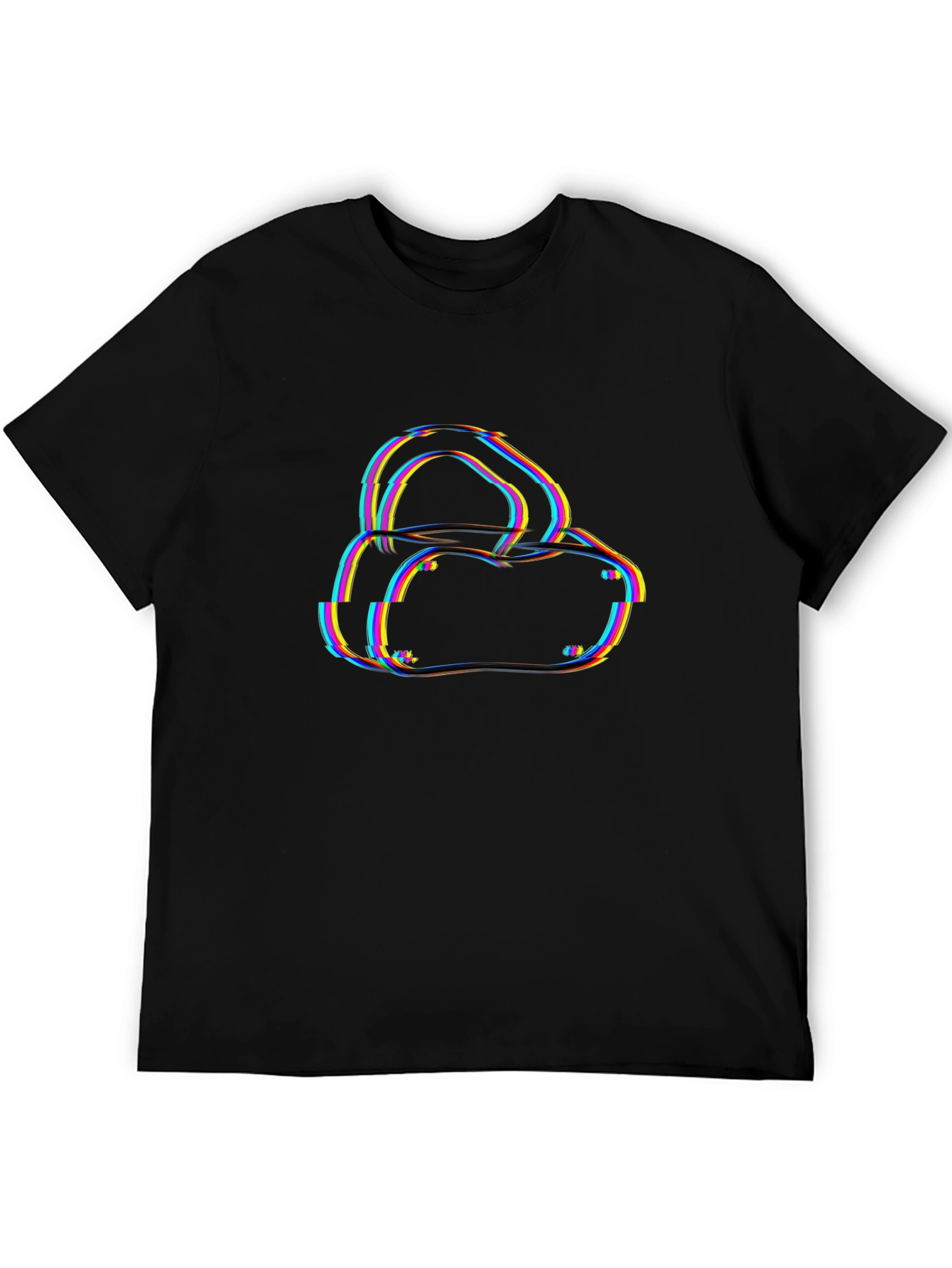 VR Headset Glitch Black T-Shirt - Gamer Style